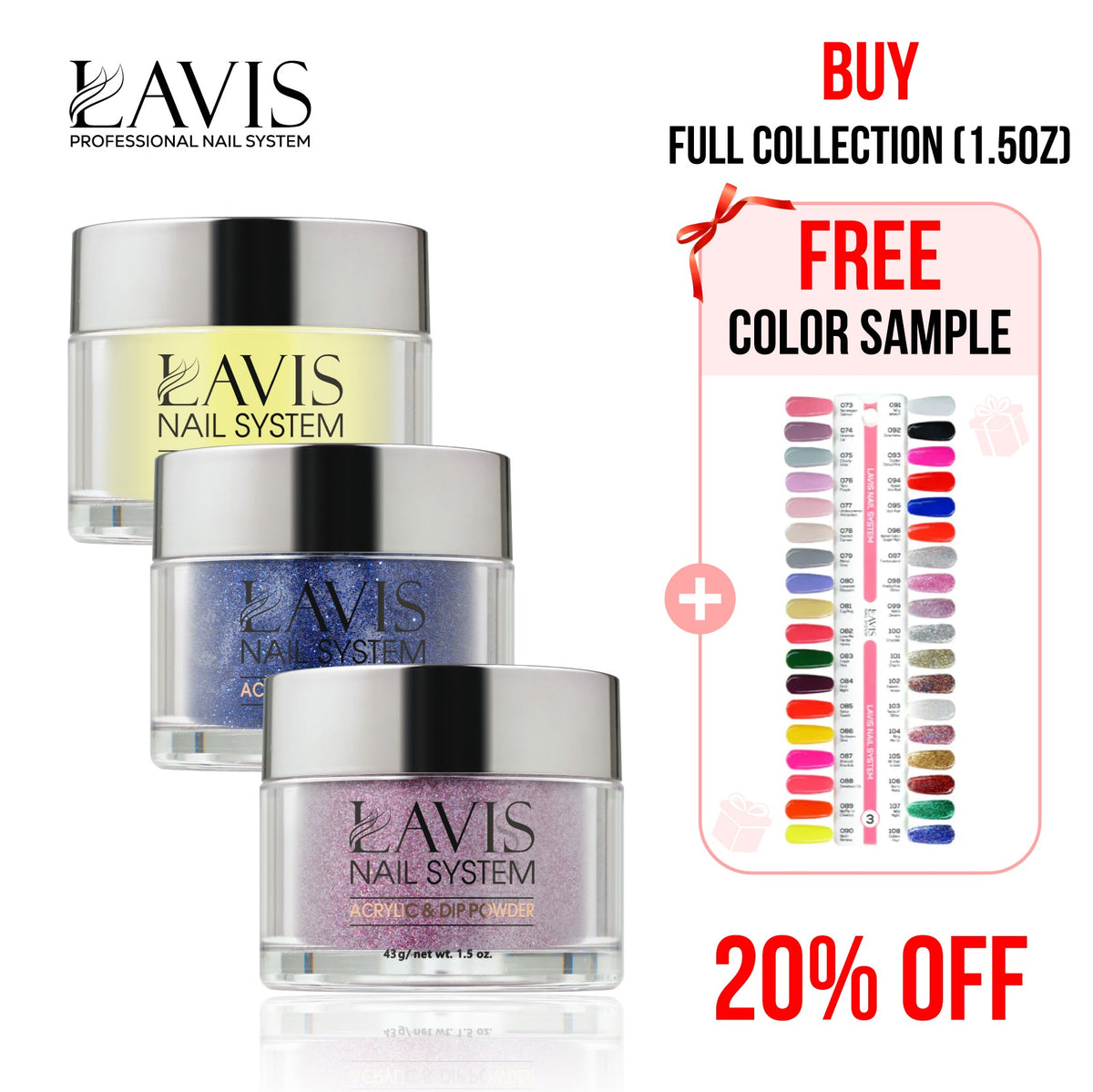 LAVIS Acrylic & Dip Part 3, 36 Colors 073-108