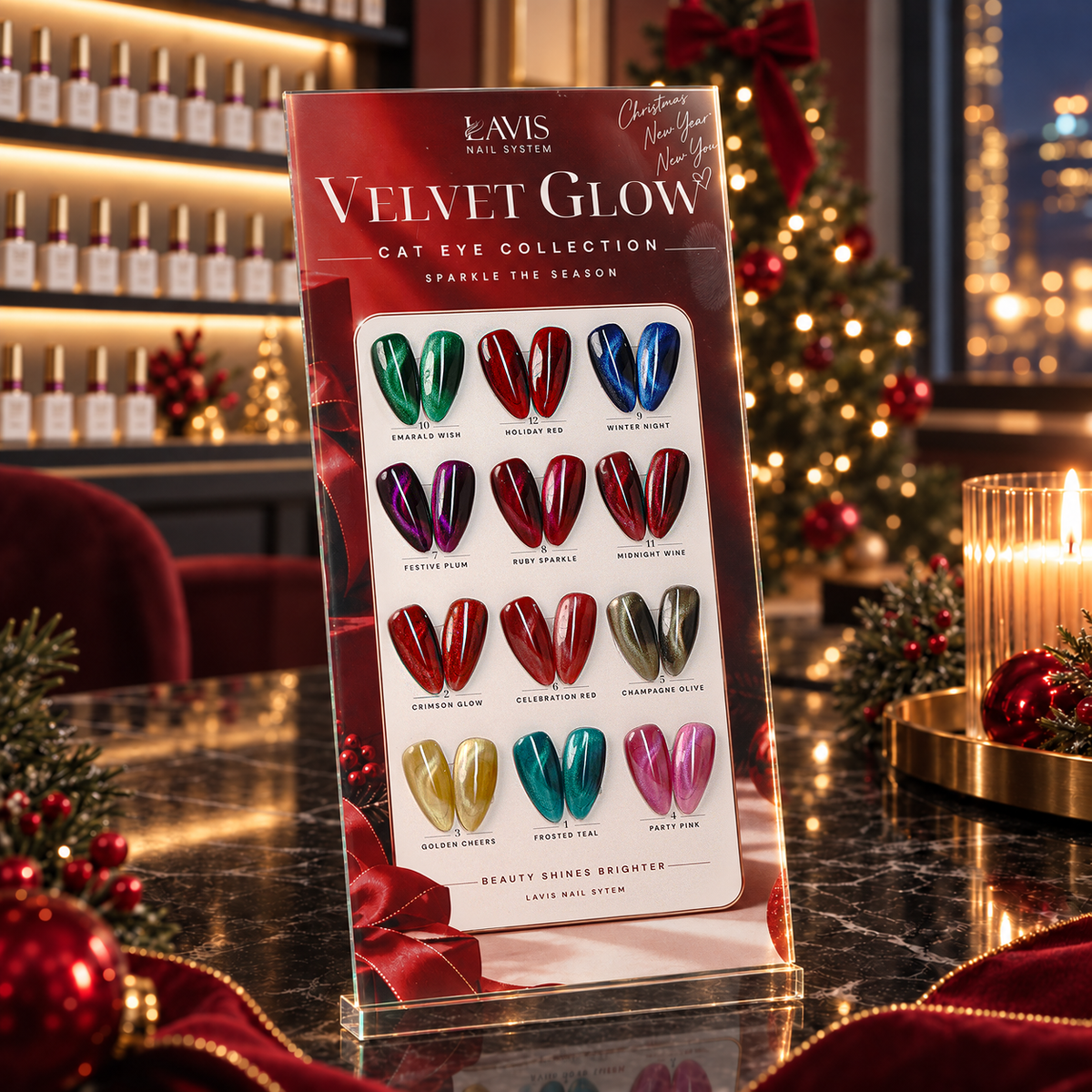 LAVIS Cat Eye Velvet Glow Set, 12 Colors
