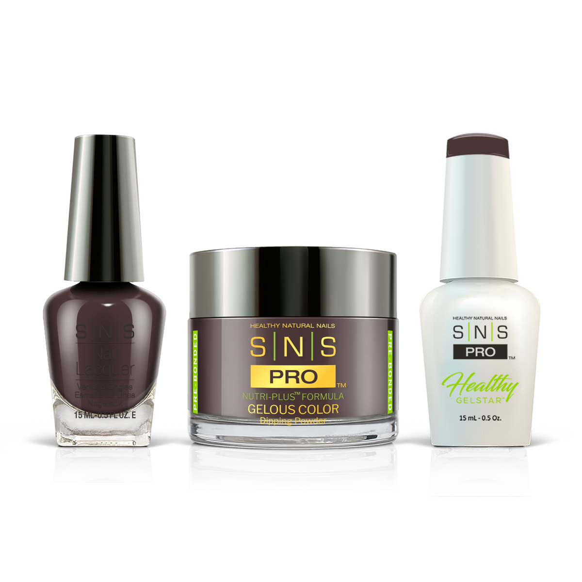 SNS 3-in-1 Set #053 Deep Red: dip powder jar, GelStar gel polish and nail lacquer bottles, Beige Book Collection