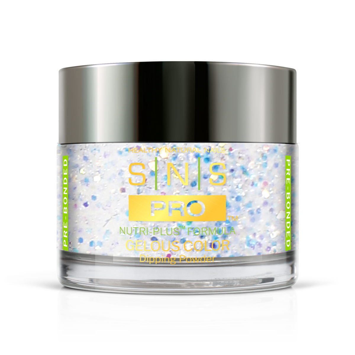 SNS Dip & Acrylic Powder #068 Ice Blue Glitter 1.5 oz jar, Beige Book Collection