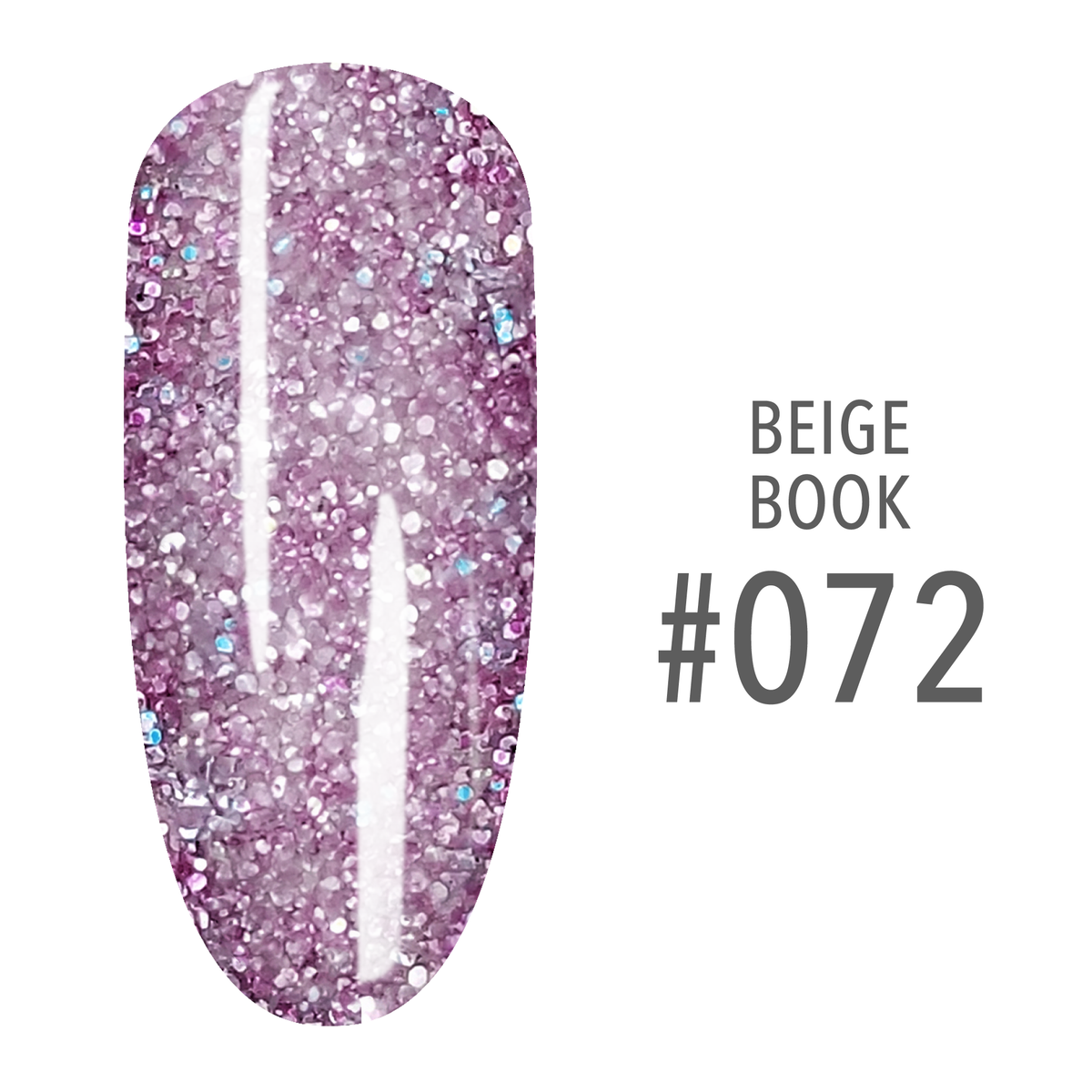 SNS Beige Book #072 Mauve Glitter swatch on a nail tip