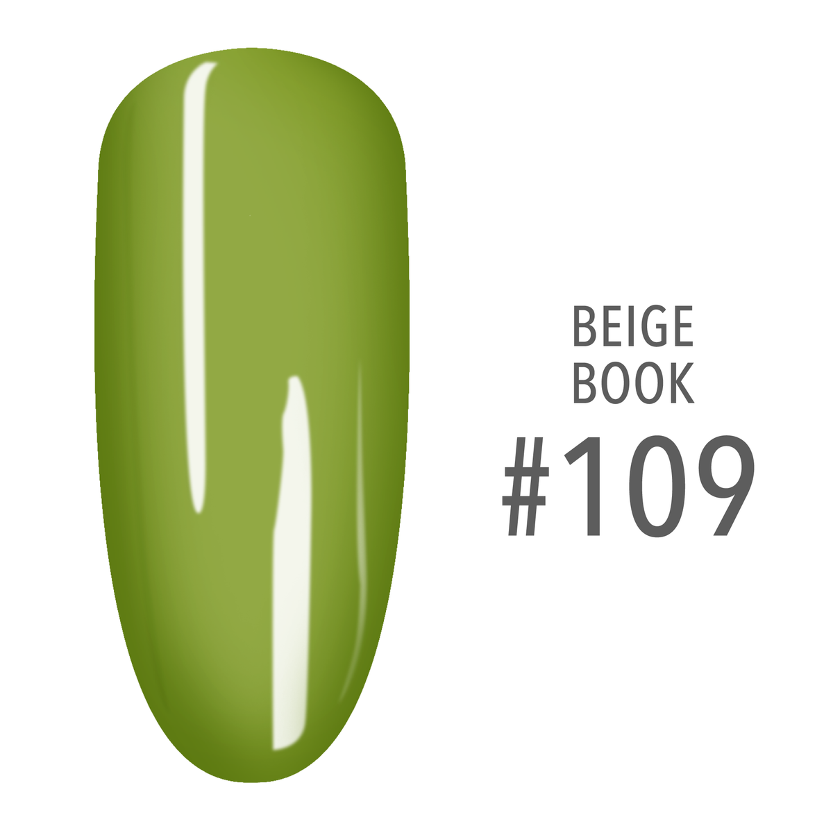 SNS Beige Book #109 Lime Green swatch on a nail tip