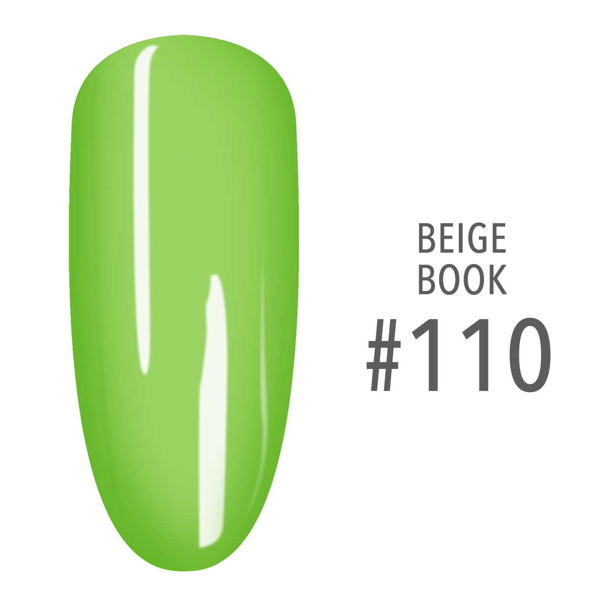 SNS Beige Book #110 Lime Green swatch on a nail tip