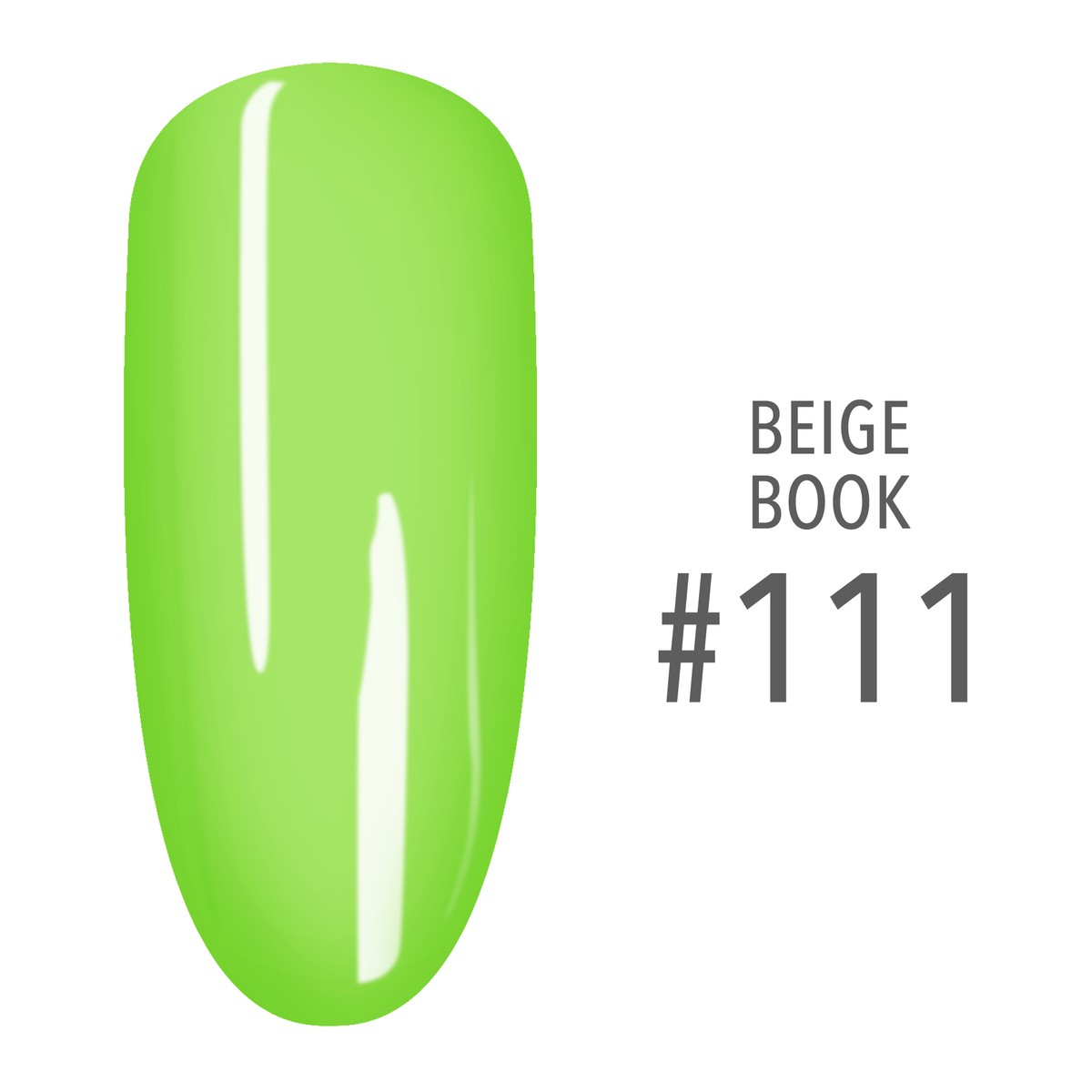 SNS Beige Book #111 Lime Green swatch on a nail tip