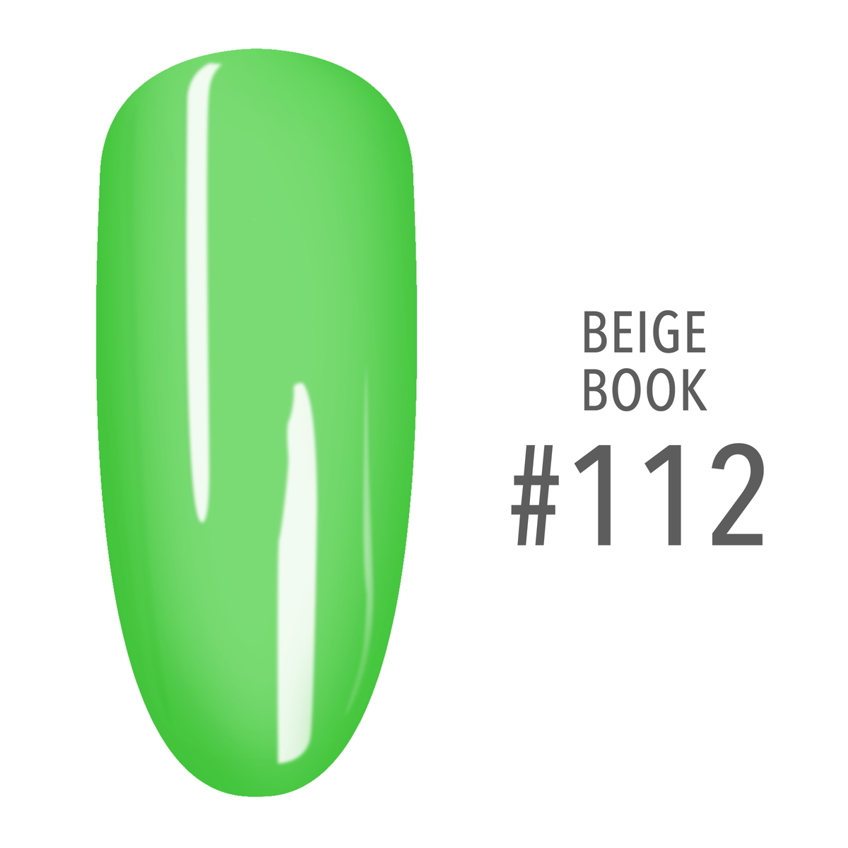 SNS Beige Book #112 Green swatch on a nail tip