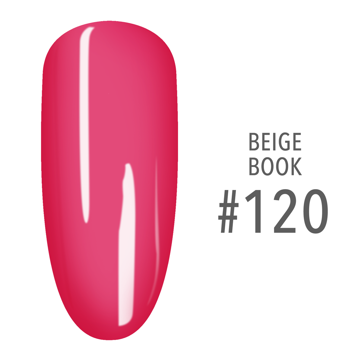 SNS Beige Book #120 Hot Pink swatch on a nail tip