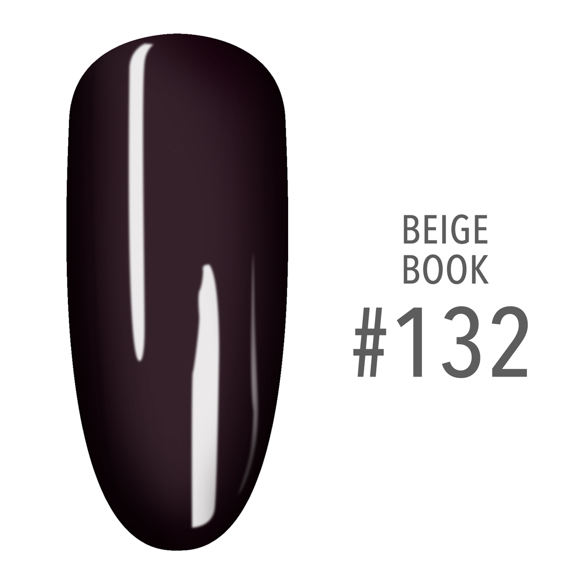 SNS Beige Book #132 Wine swatch on a nail tip