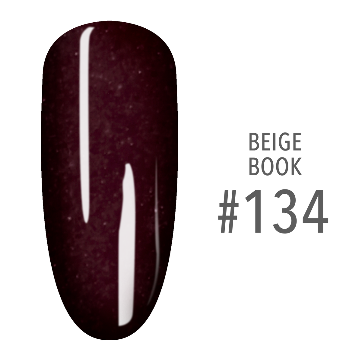 SNS Beige Book #134 Wine Glitter swatch on a nail tip