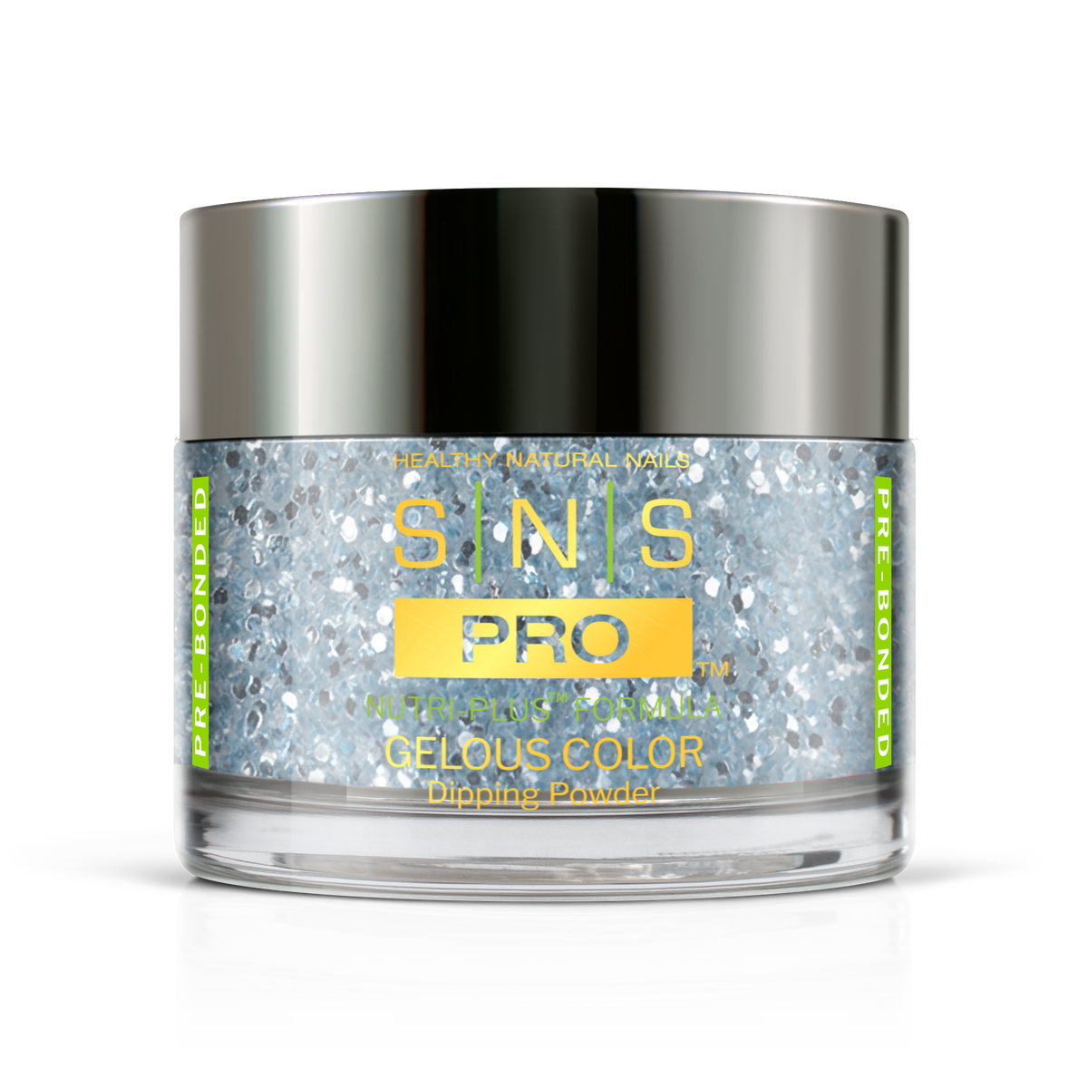 SNS Dip & Acrylic Powder #137 Denim Blue Glitter 1.5 oz jar, Beige Book Collection