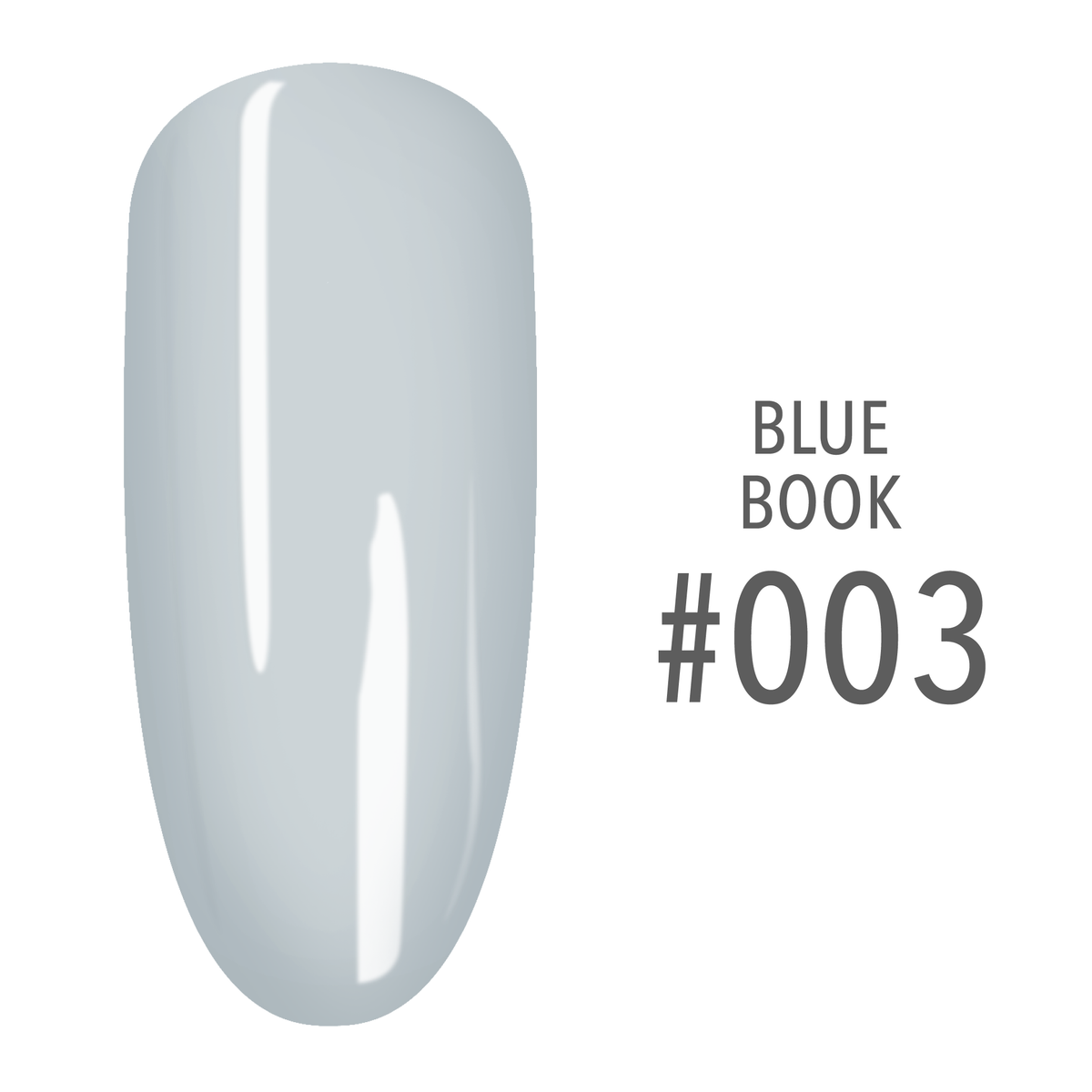 SNS Blue Book #003 Ice Blue swatch on a nail tip