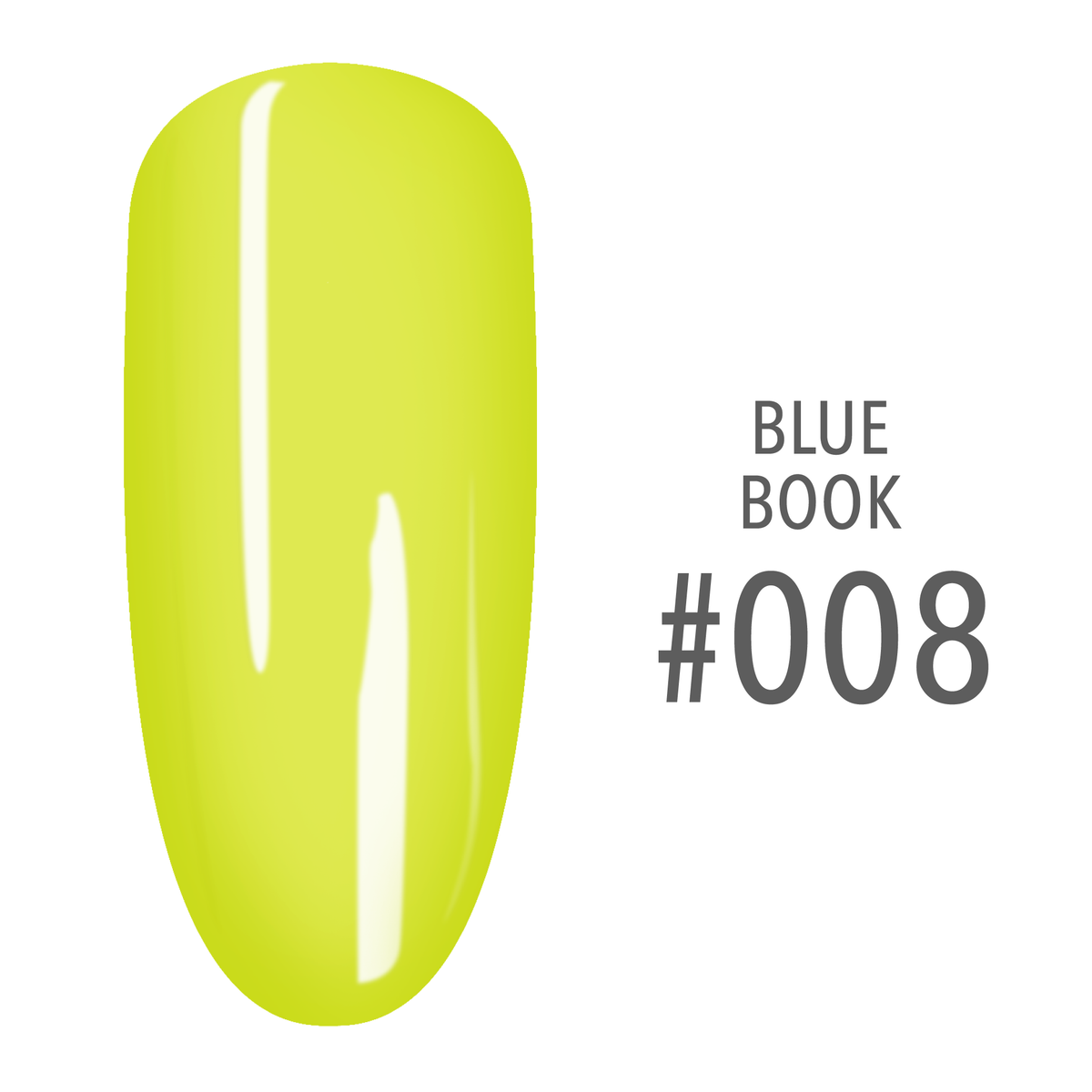 SNS Blue Book #008 Lime Green swatch on a nail tip