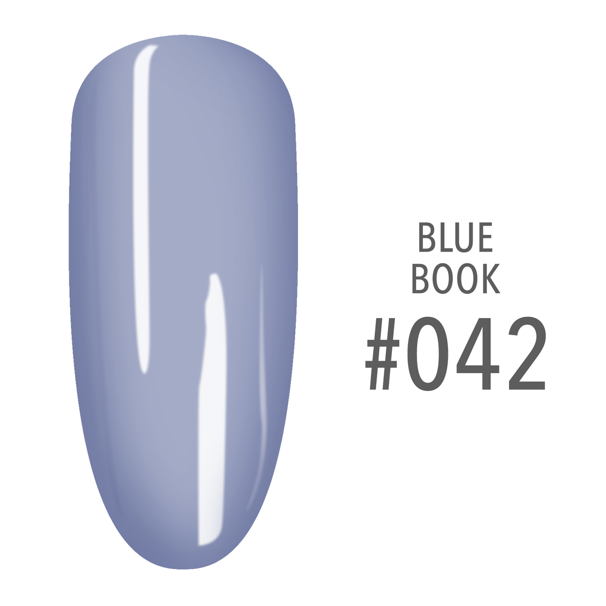 SNS Blue Book #042 Denim Blue swatch on a nail tip