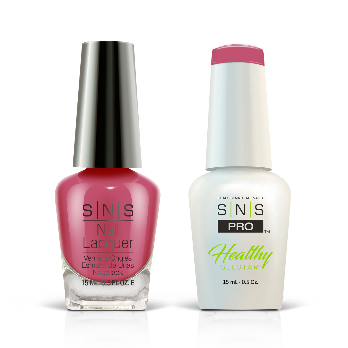 SNS Blue Book #048 berry pink GelStar gel and nail lacquer duo, 0.5 oz each