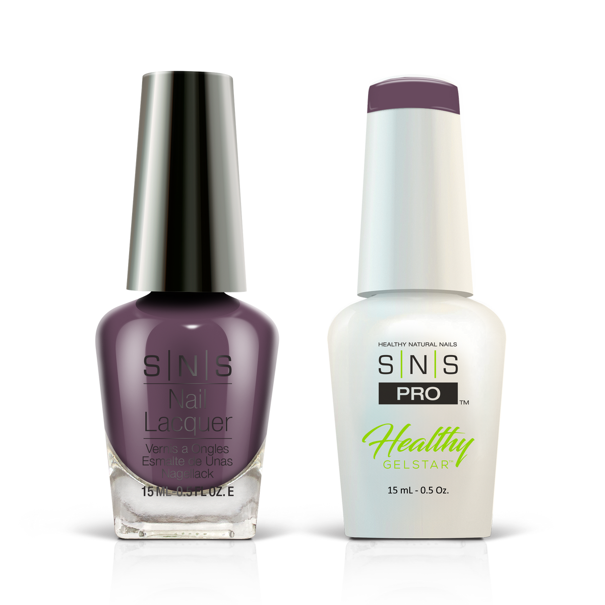 SNS Blue Book #058 dusty plum GelStar gel and nail lacquer duo, 0.5 oz each