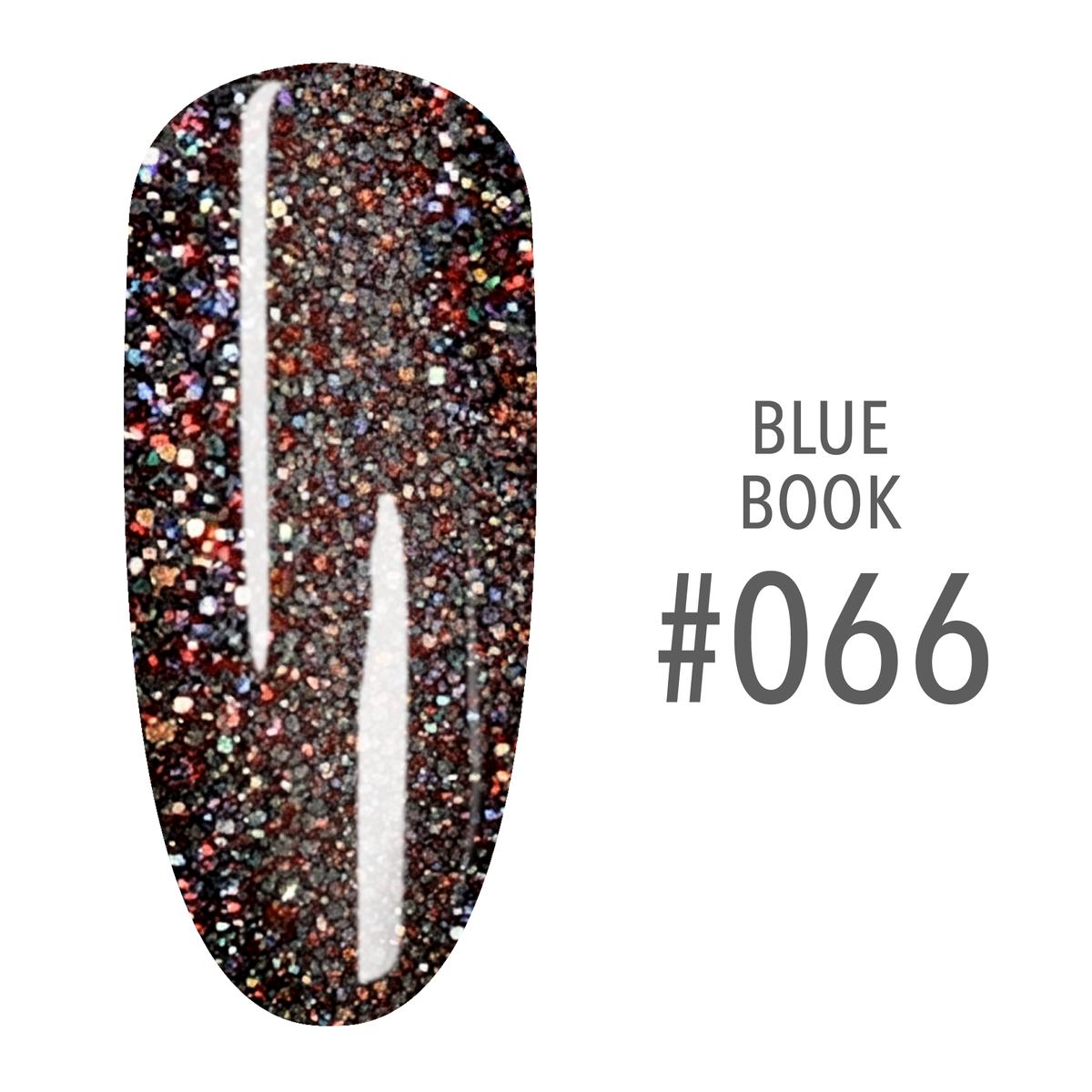 SNS Blue Book #066 Dusty Rose Glitter swatch on a nail tip