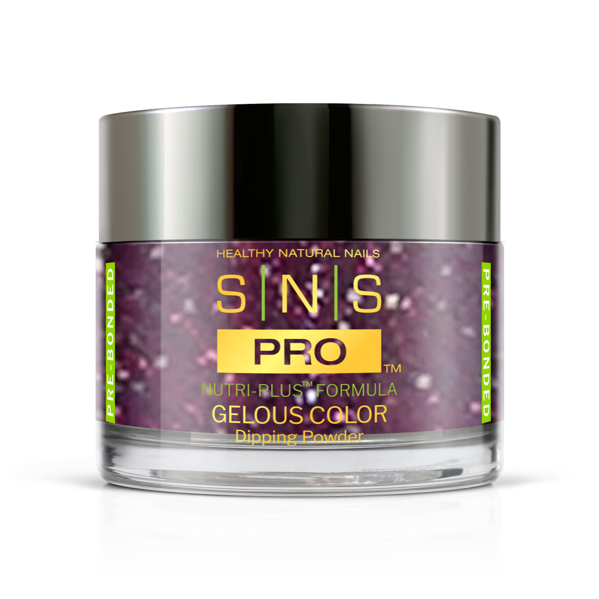 SNS Dip & Acrylic Powder #068 Plum Glitter 1.5 oz jar, Blue Book Collection
