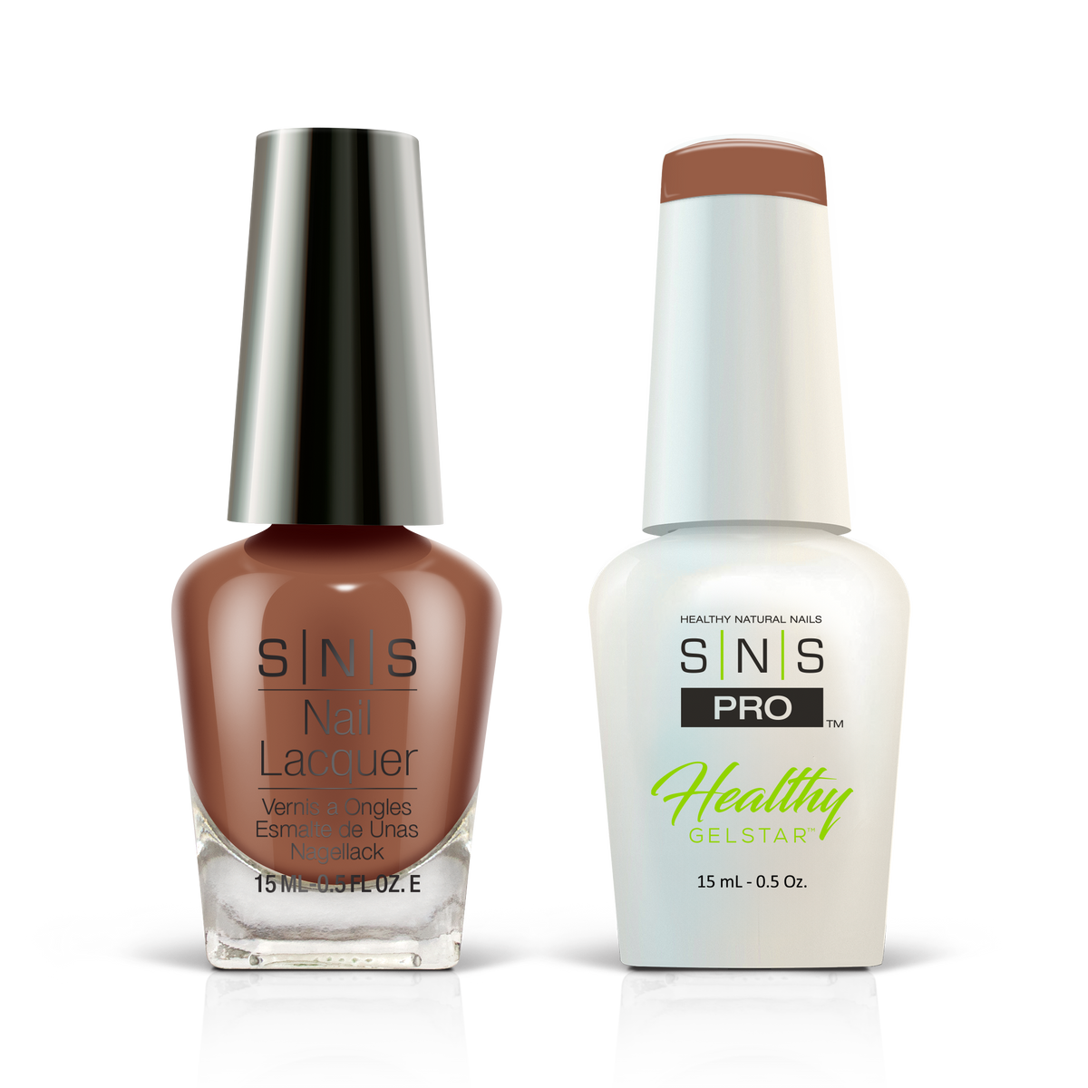 SNS Blue Book #104 cocoa brown GelStar gel and nail lacquer duo, 0.5 oz each