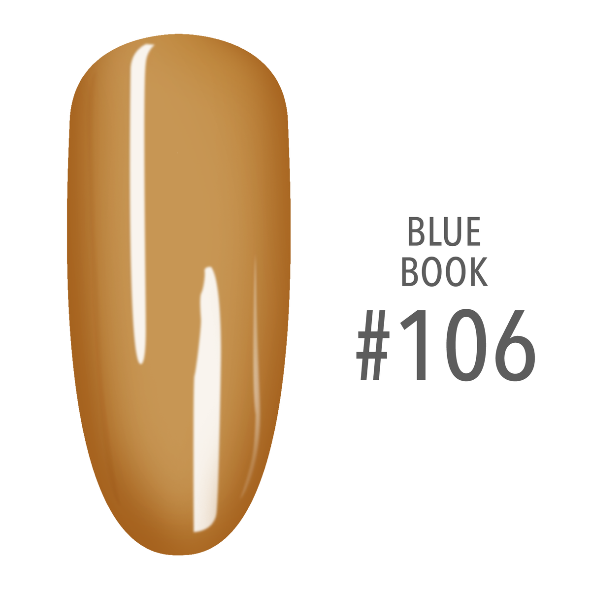 SNS Blue Book #106 Orange swatch on a nail tip