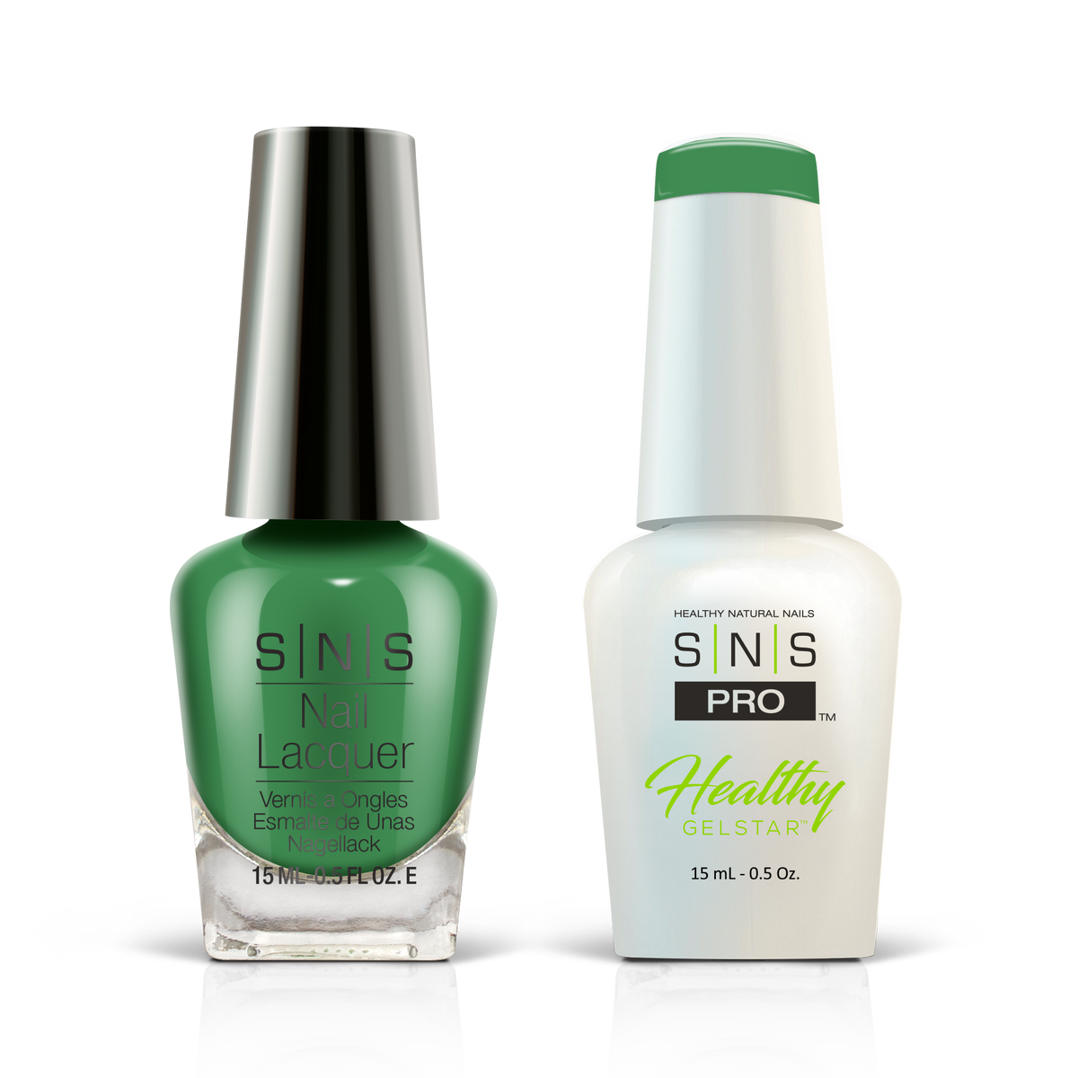 SNS Blue Book #108 green GelStar gel and nail lacquer duo, 0.5 oz each