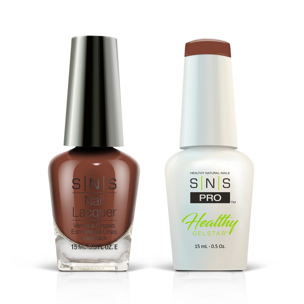 SNS Blue Book #118 chocolate brown GelStar gel and nail lacquer duo, 0.5 oz each