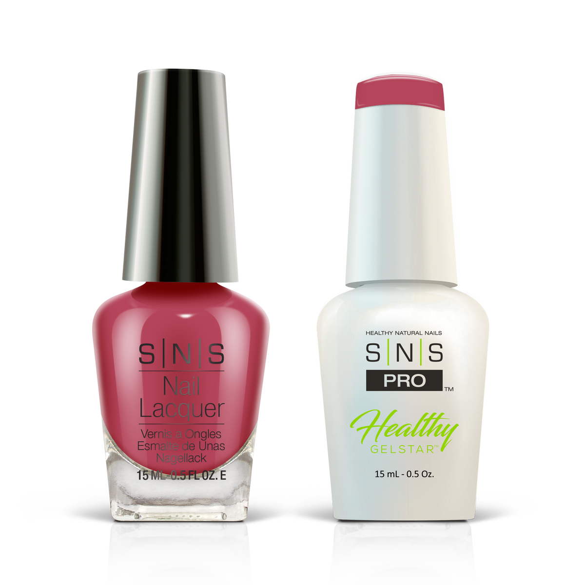 SNS Blue Book #119 berry pink GelStar gel and nail lacquer duo, 0.5 oz each
