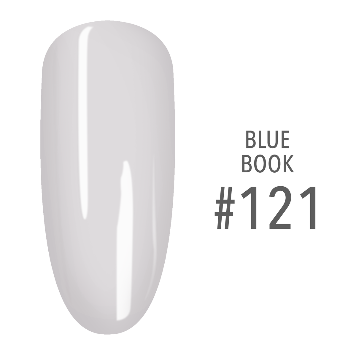 SNS Blue Book #121 Off White swatch on a nail tip