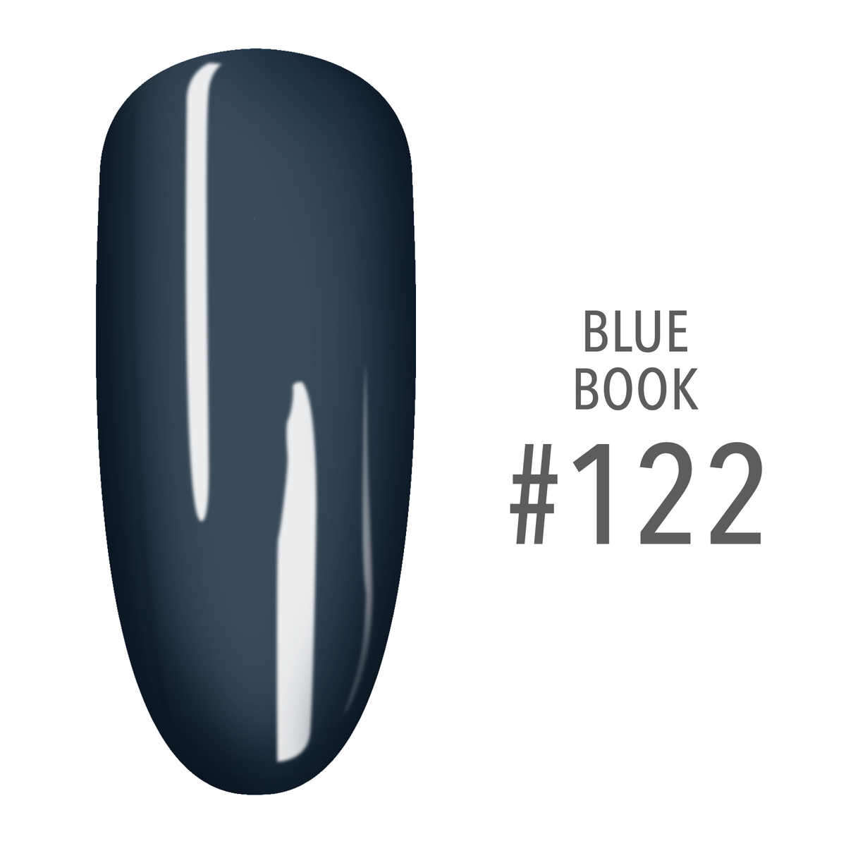 SNS Blue Book #122 Denim Blue swatch on a nail tip