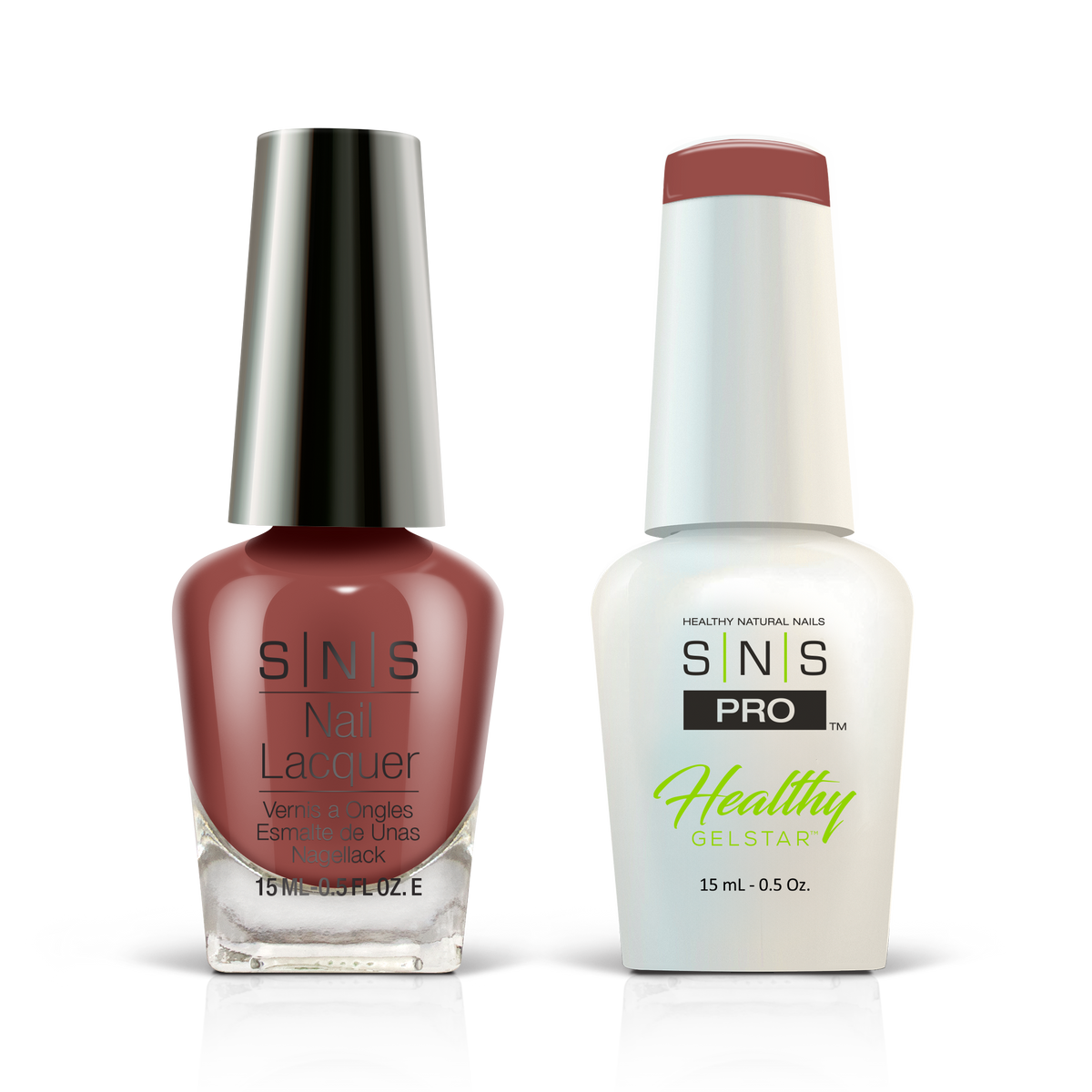 SNS Blue Book #126 brick red GelStar gel and nail lacquer duo, 0.5 oz each