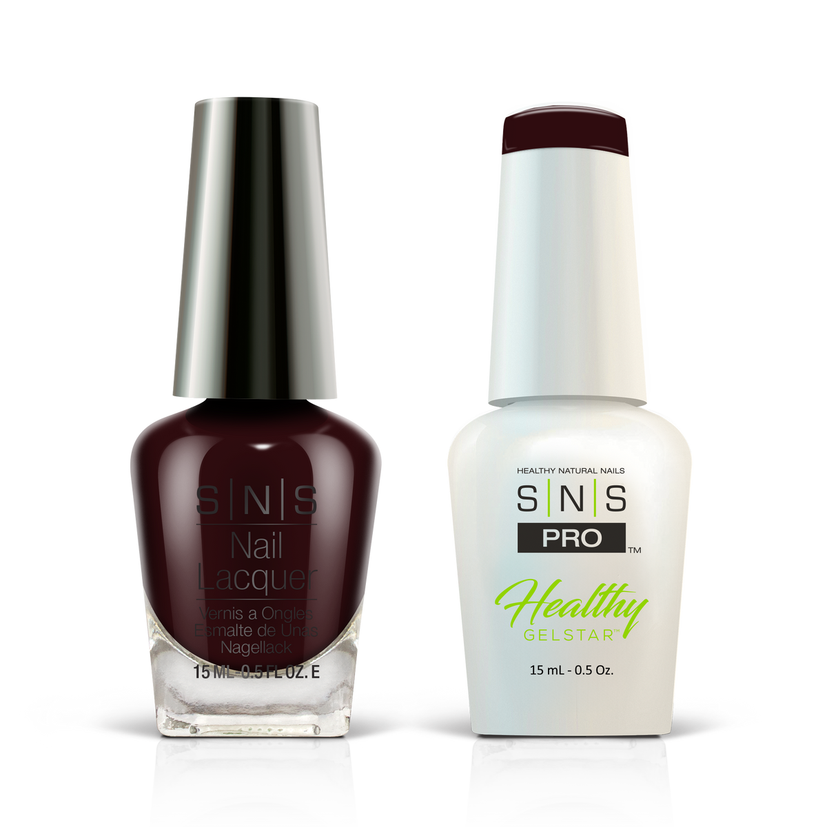SNS Blue Book #128 black cherry GelStar gel and nail lacquer duo, 0.5 oz each