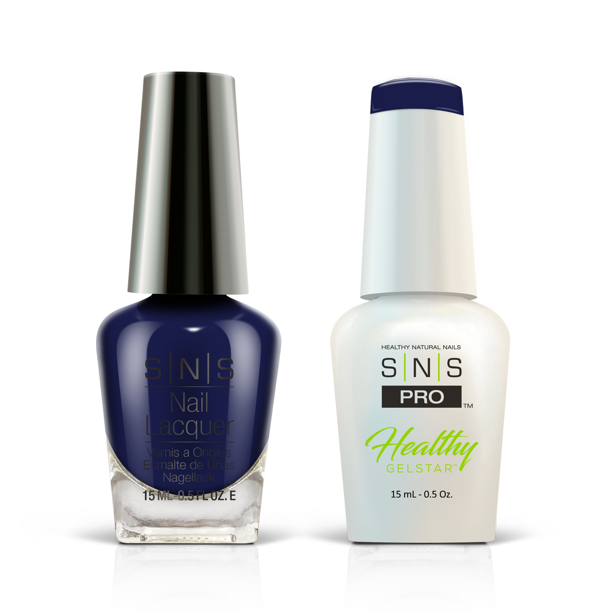 SNS Blue Book #130 navy blue GelStar gel and nail lacquer duo, 0.5 oz each