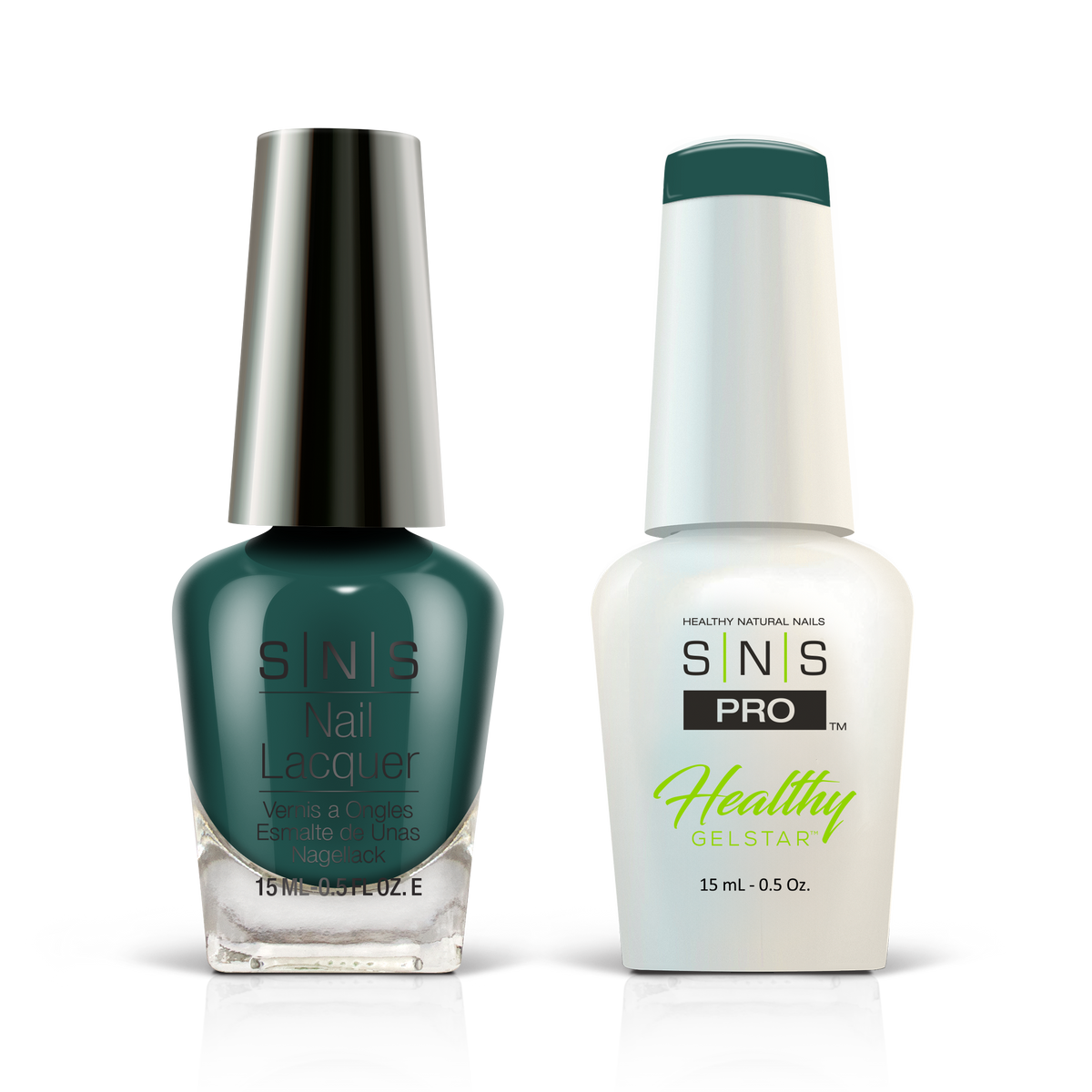 SNS Blue Book #134 deep teal GelStar gel and nail lacquer duo, 0.5 oz each
