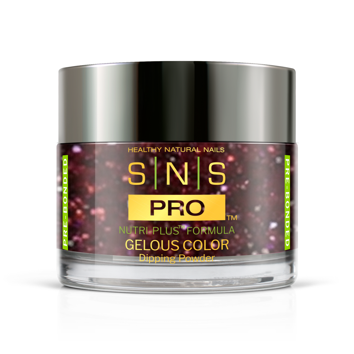 SNS Dip & Acrylic Powder #140 Deep Red Glitter 1.5 oz jar, Blue Book Collection