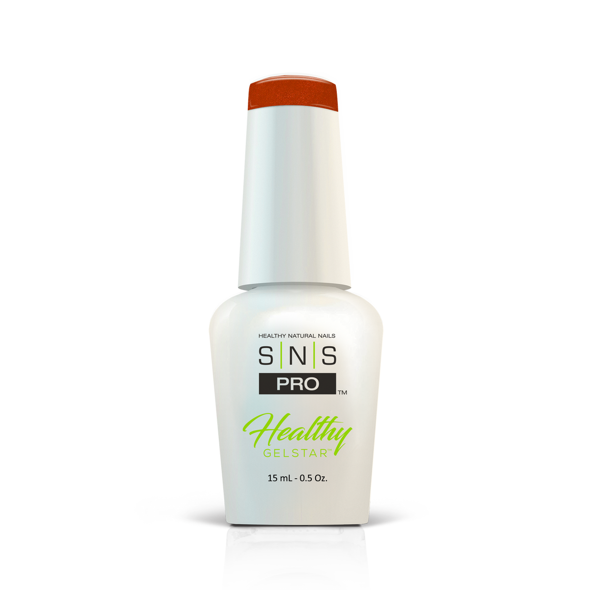 SNS Pro Healthy GelStar gel polish, 0.5 oz, Blue Book #142 rust orange glitter