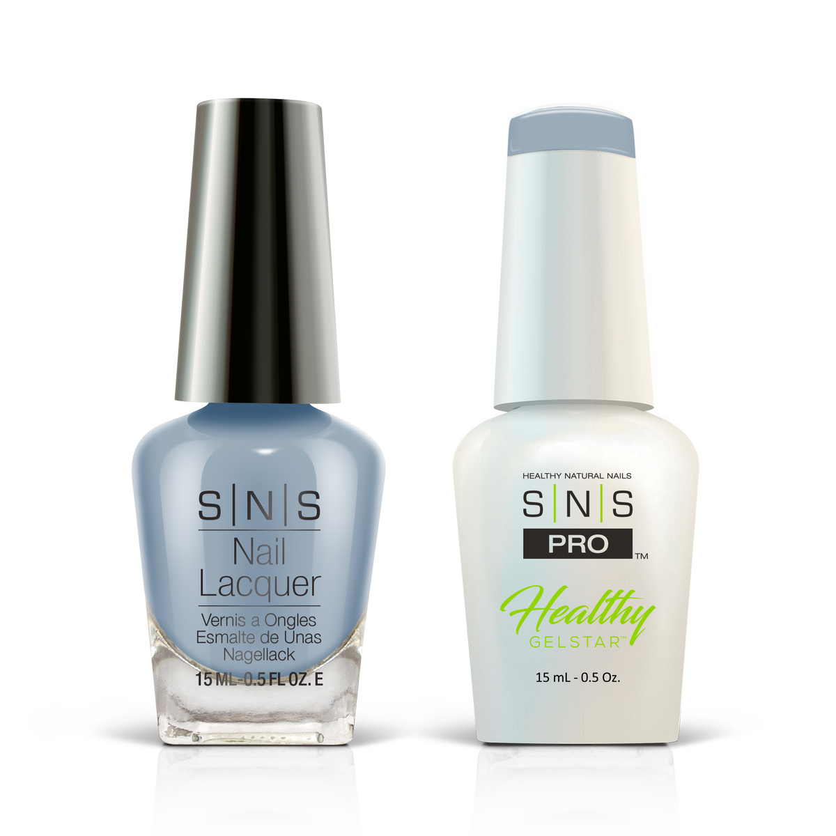 SNS Burgundy Book #023 steel blue GelStar gel and nail lacquer duo, 0.5 oz each