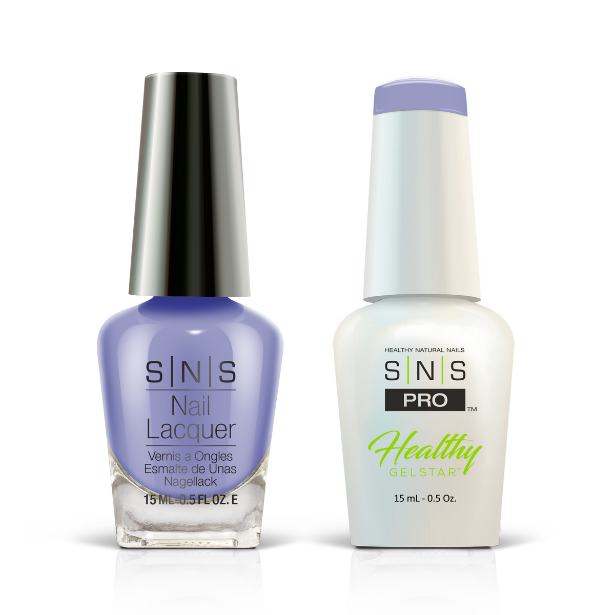 SNS Burgundy Book #025 periwinkle blue GelStar gel and nail lacquer duo, 0.5 oz each