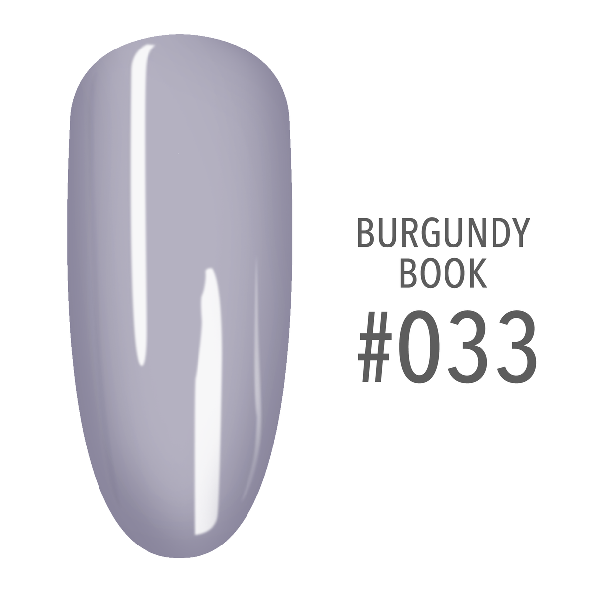 SNS Burgundy Book #033 Lavender swatch on a nail tip