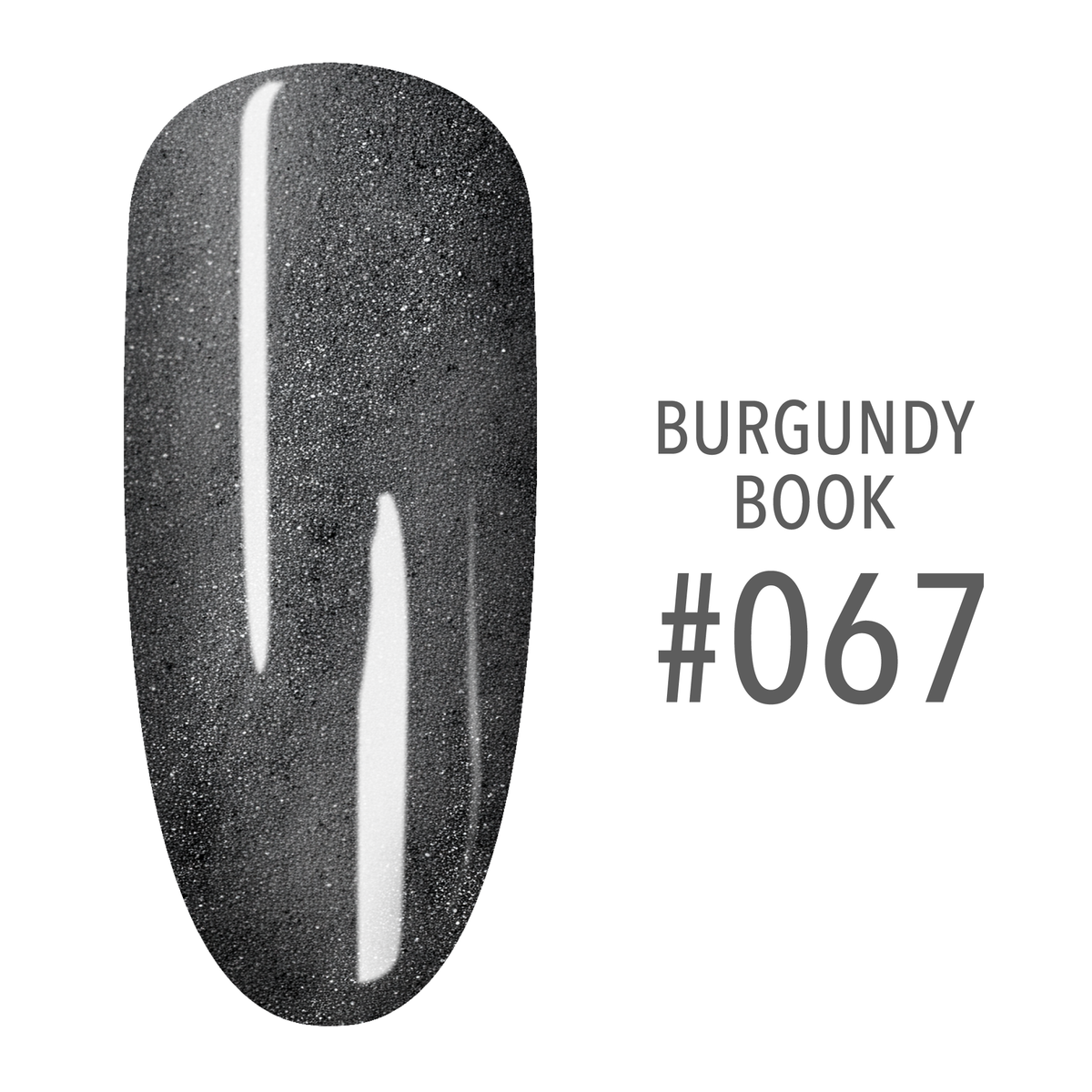 SNS Burgundy Book #067 Gray Glitter swatch on a nail tip