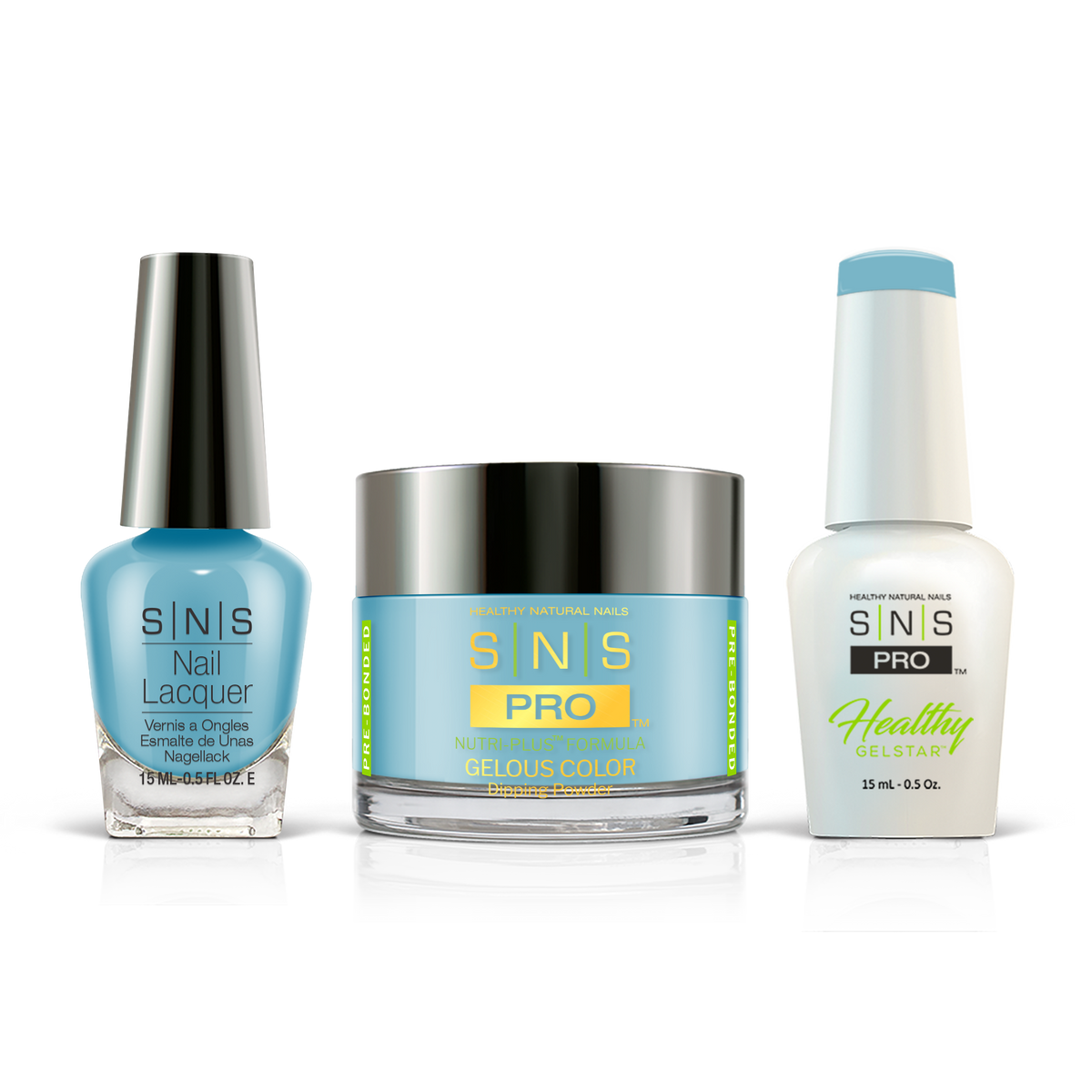 SNS 3-in-1 Set #097 Aqua: dip powder jar, GelStar gel polish and nail lacquer bottles, Burgundy Book Collection
