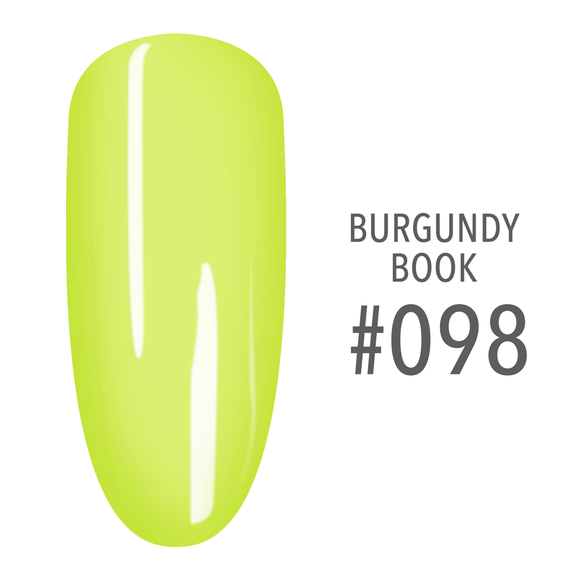 SNS Burgundy Book #098 Lime Green swatch on a nail tip