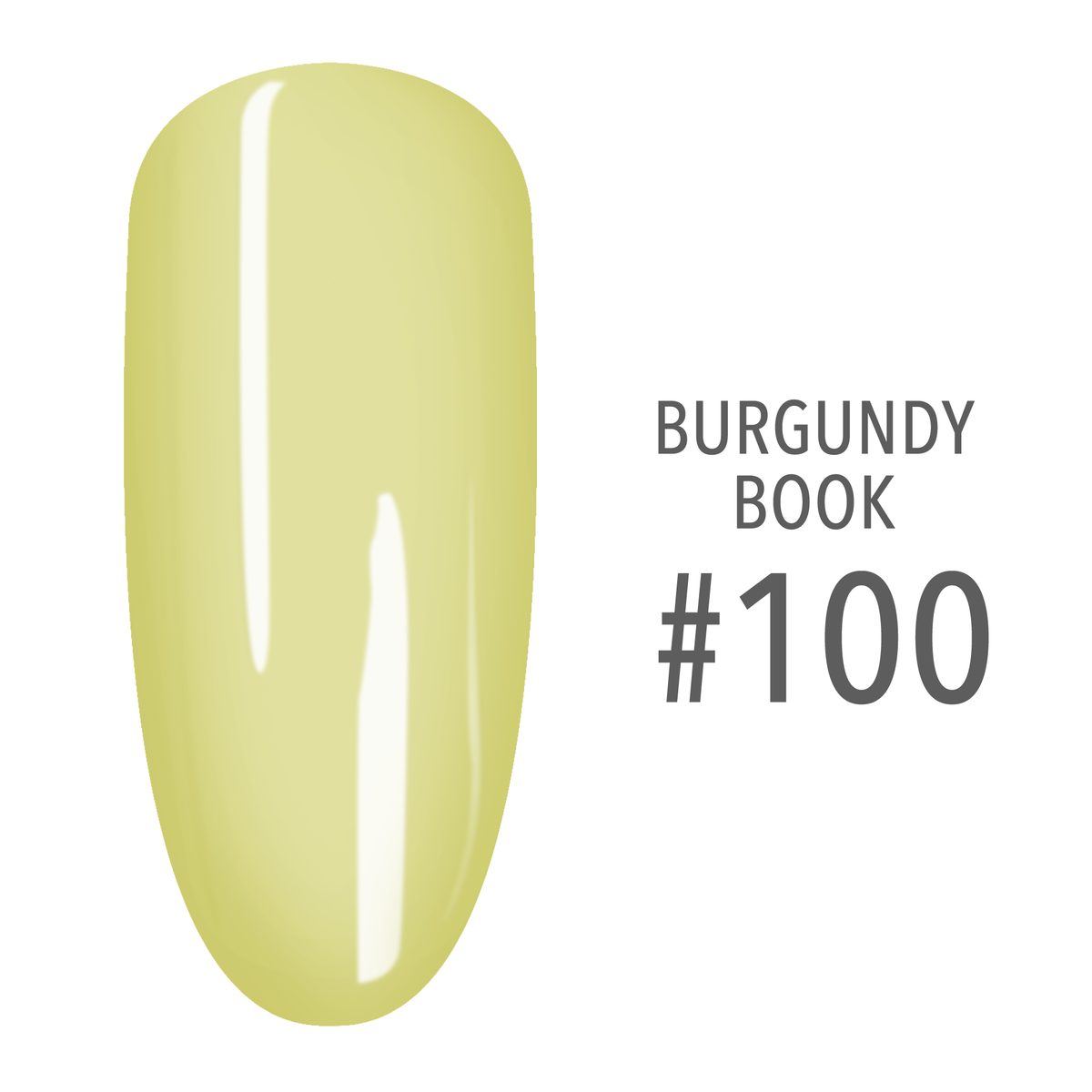 SNS Burgundy Book #100 Yellow swatch on a nail tip