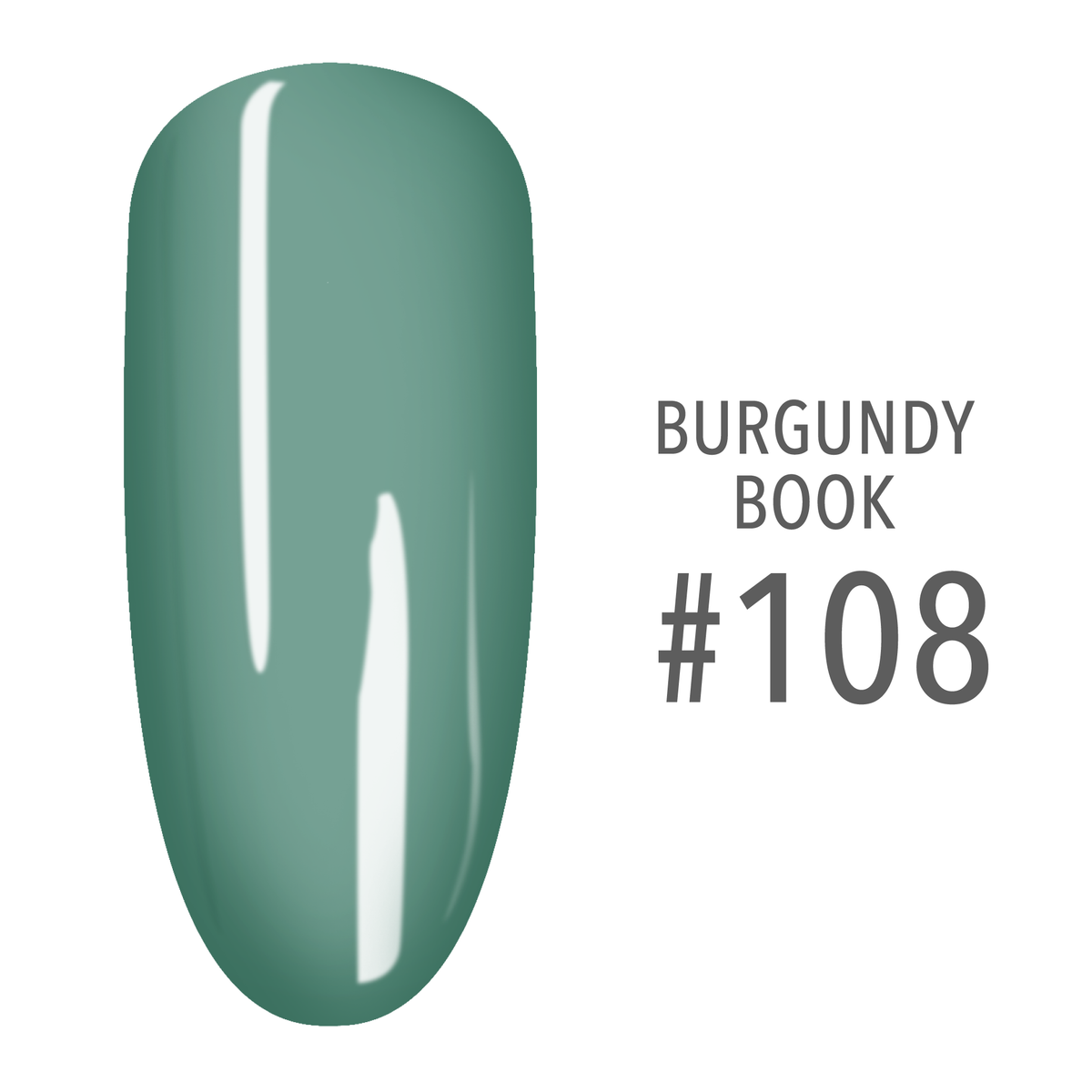 SNS Burgundy Book #108 Teal swatch on a nail tip