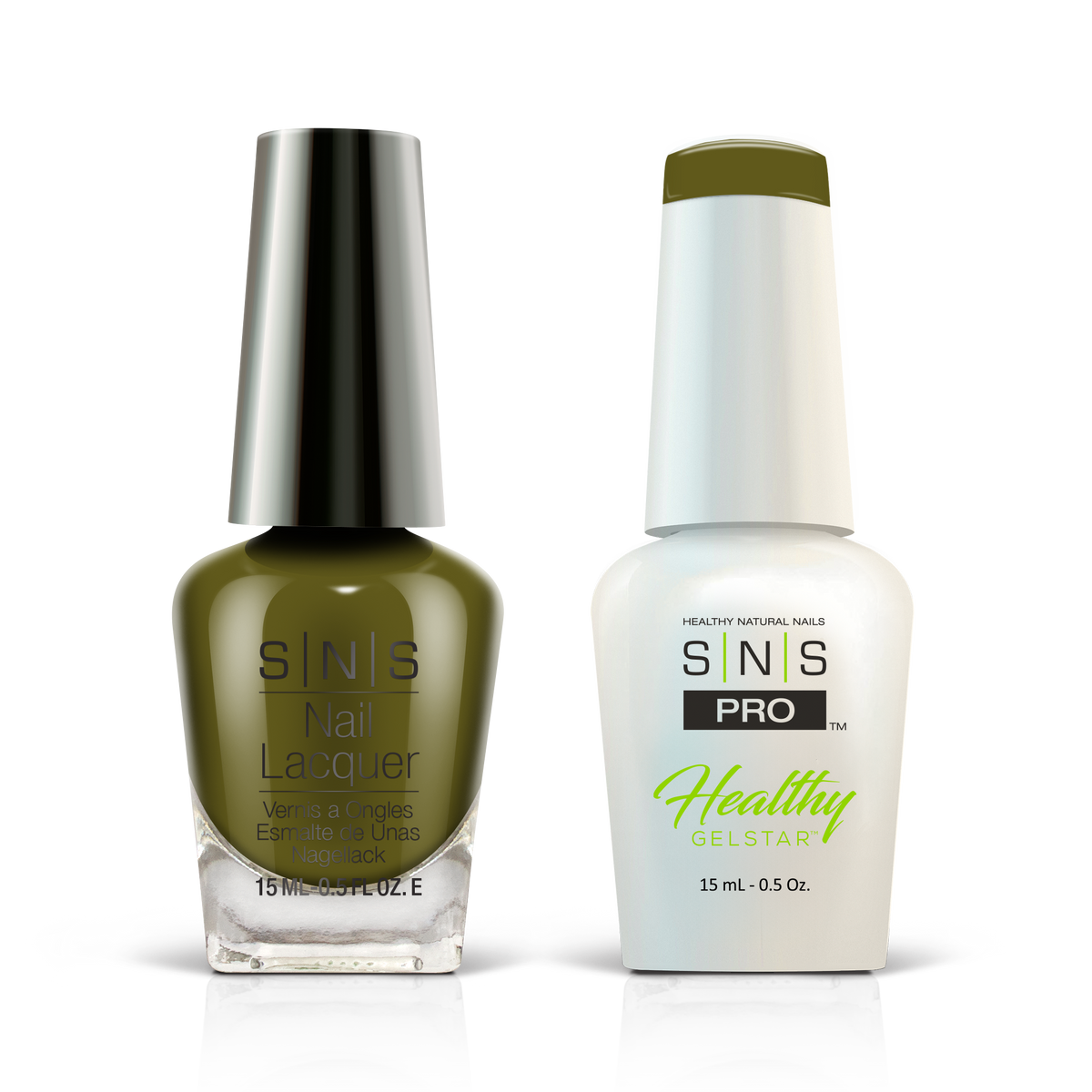 SNS Gel & Lacquer Duo #126 Mustard Yellow: SNS Nail Lacquer and Pro Healthy GelStar gel polish bottles, Burgundy Book Collection
