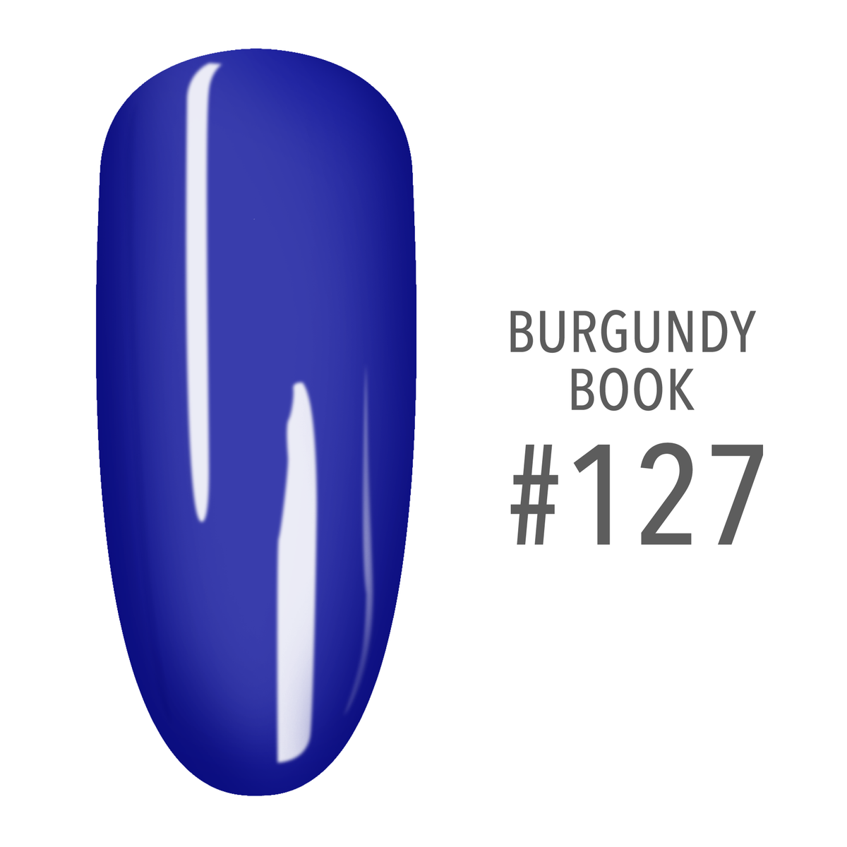 SNS Burgundy Book #127 Blue swatch on a nail tip