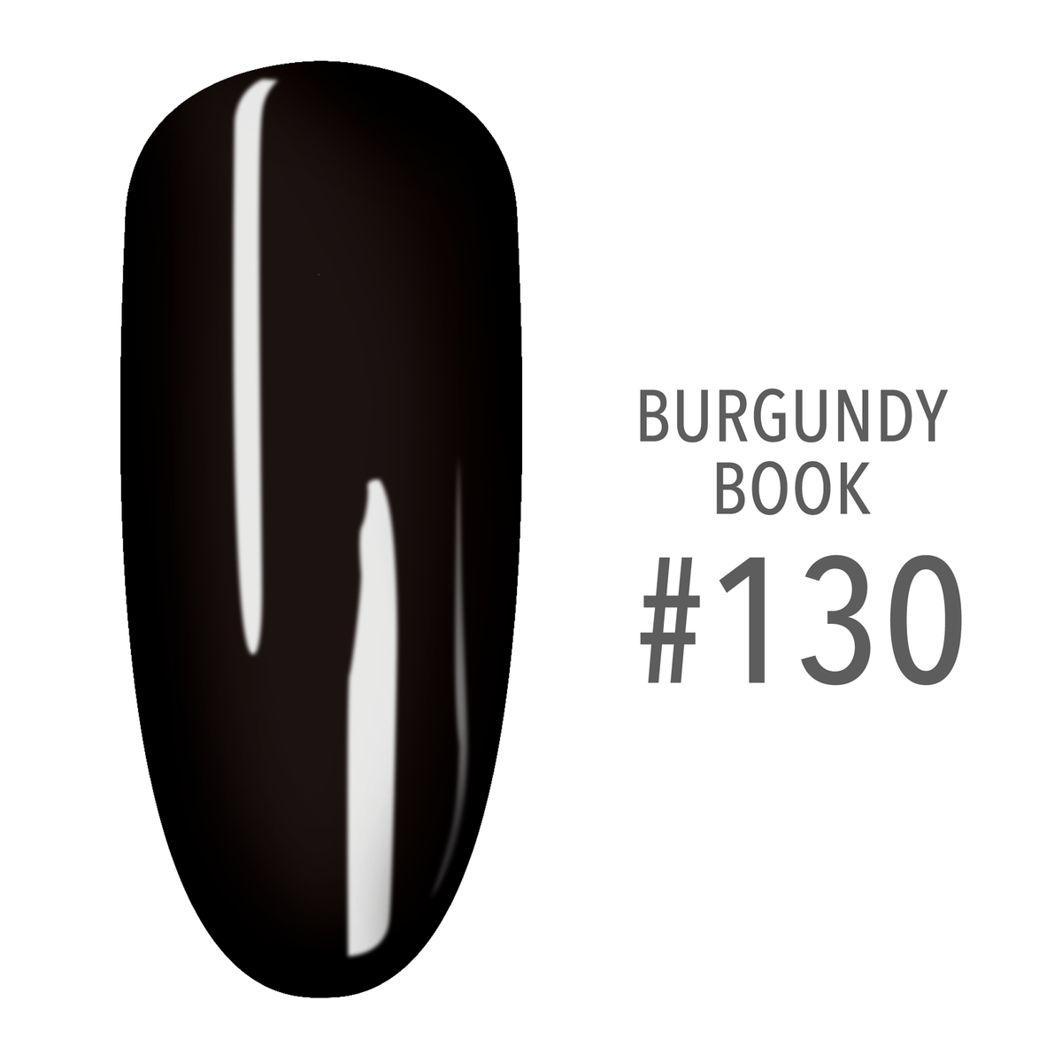 SNS Burgundy Book #130 Black swatch on a nail tip