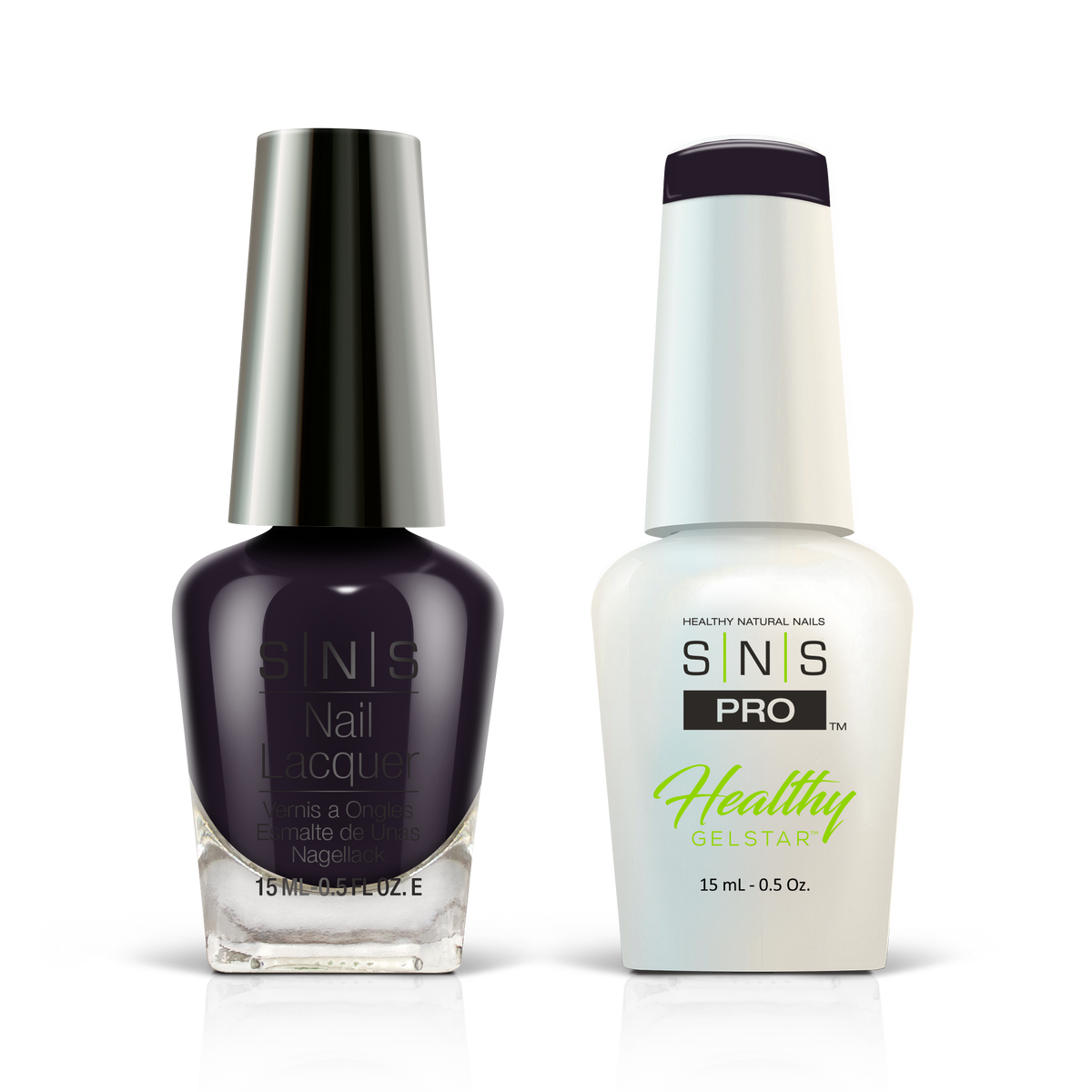 SNS Gel & Lacquer Duo #132 Plum: SNS Nail Lacquer and Pro Healthy GelStar gel polish bottles, Burgundy Book Collection