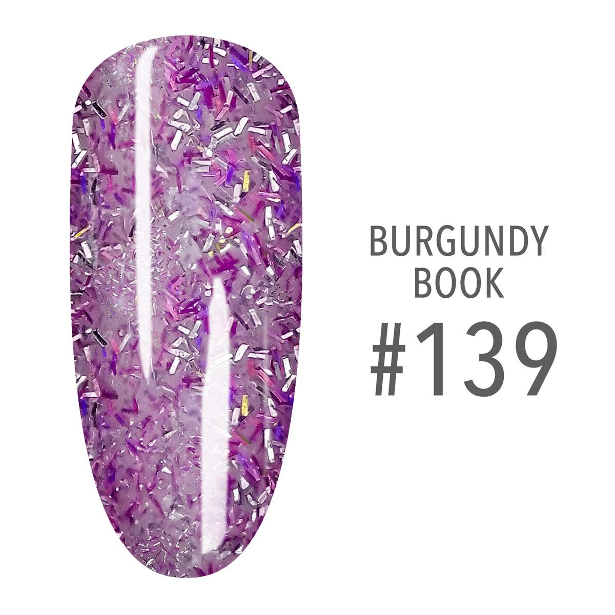 SNS Burgundy Book #139 Mauve Glitter swatch on a nail tip