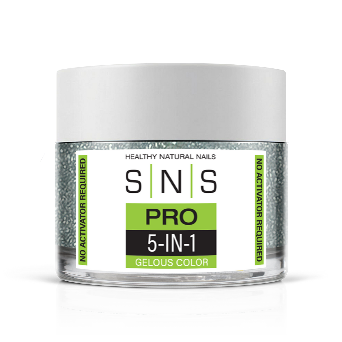 SNS Dip & Acrylic Powder #025 Gray Glitter 1.5 oz jar, Green Book Collection