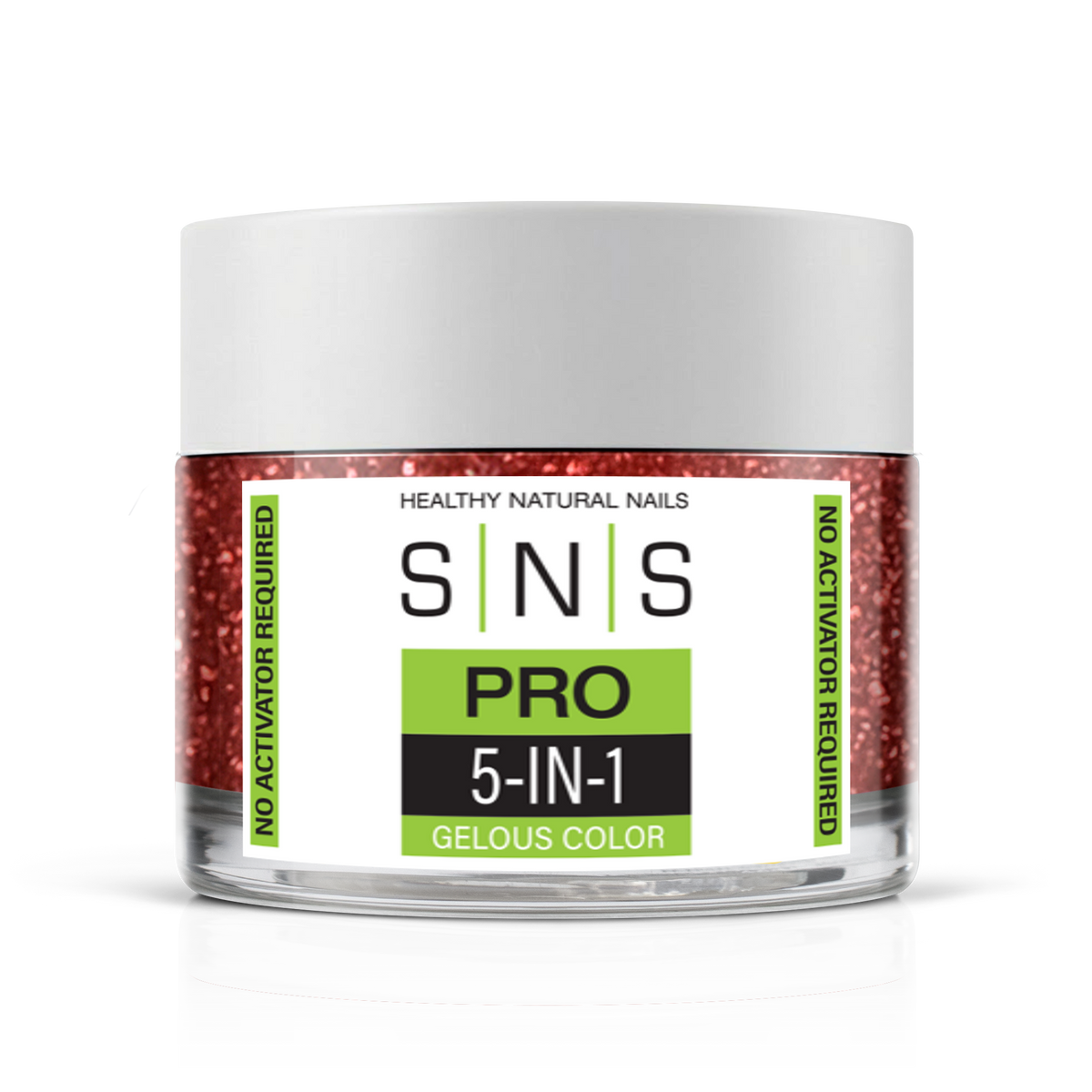 SNS Dip & Acrylic Powder #112 Red Glitter 1.5 oz jar, Green Book Collection