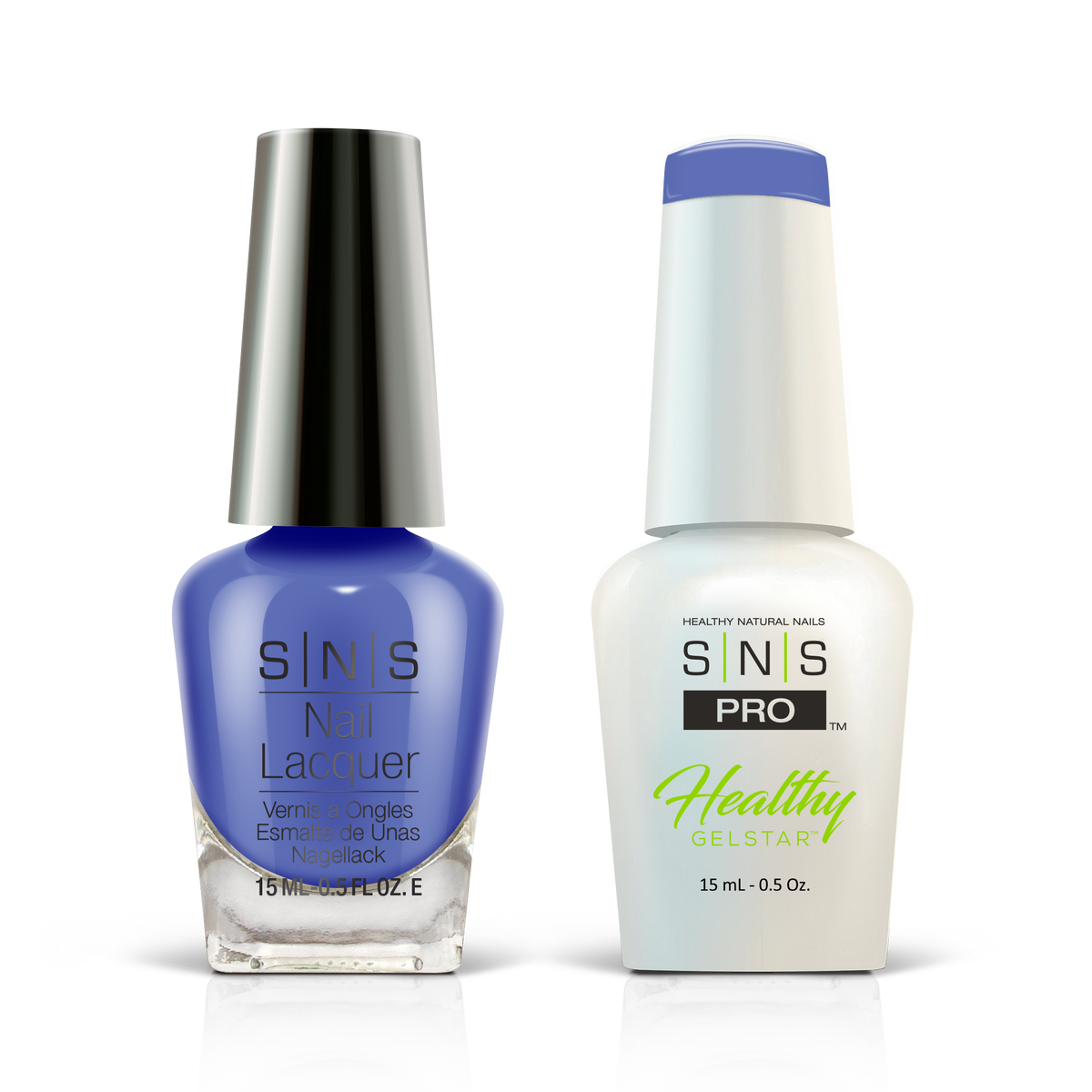 SNS Pink Book #029 periwinkle blue GelStar gel and nail lacquer duo, 0.5 oz each