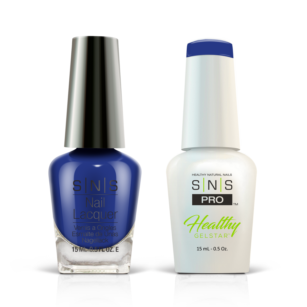 SNS Pink Book #030 navy blue GelStar gel and nail lacquer duo, 0.5 oz each